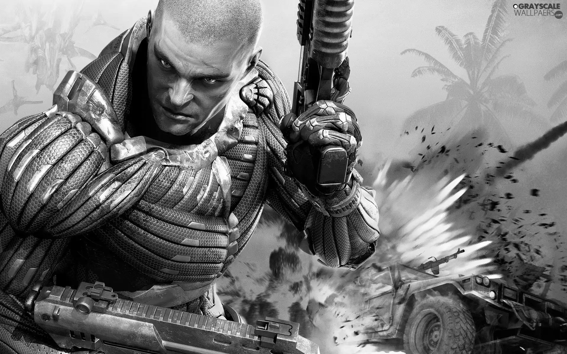 Crysis, Weapons, Big Fire, a man