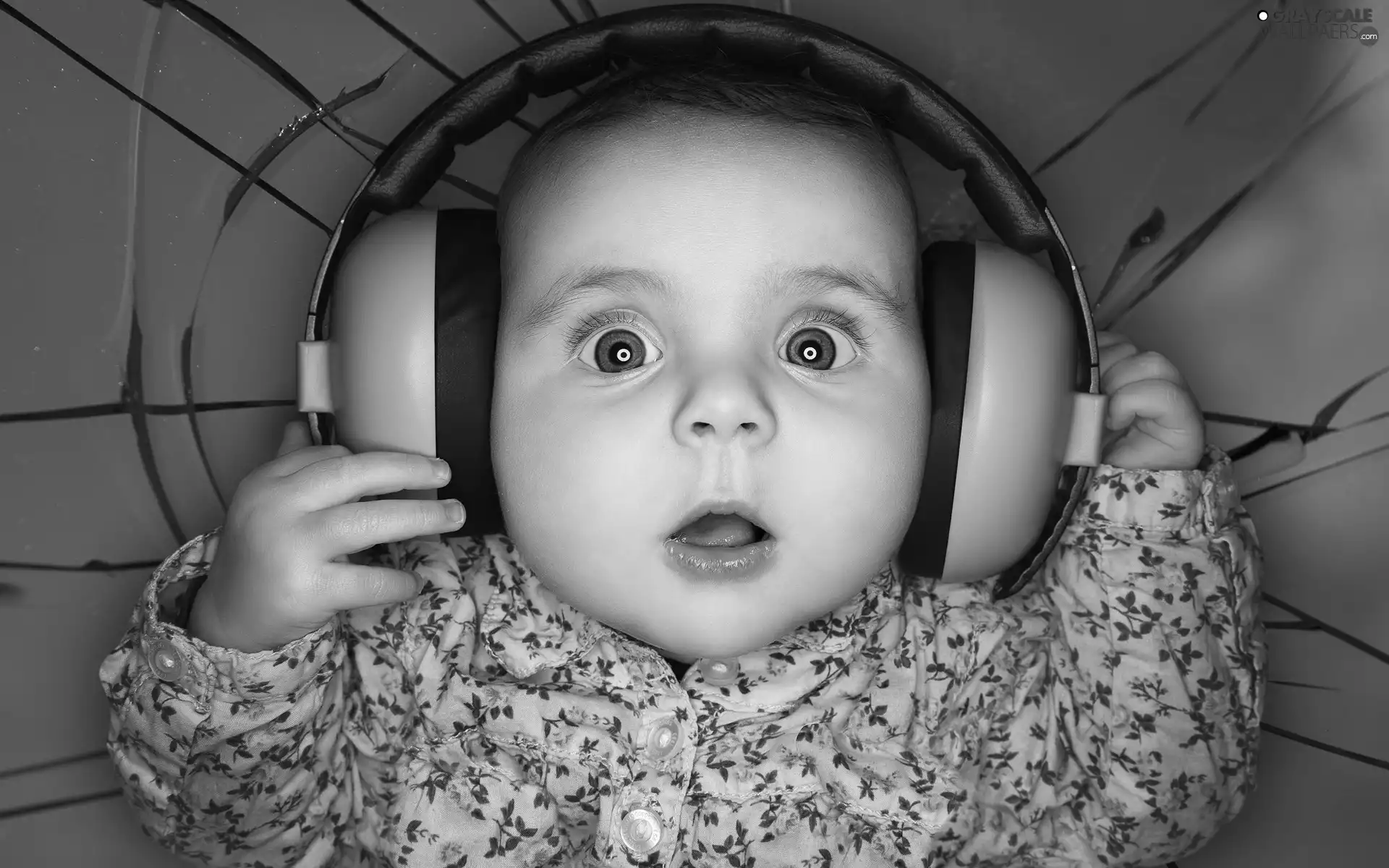 Big, Eyes, HEADPHONES, face, Kid