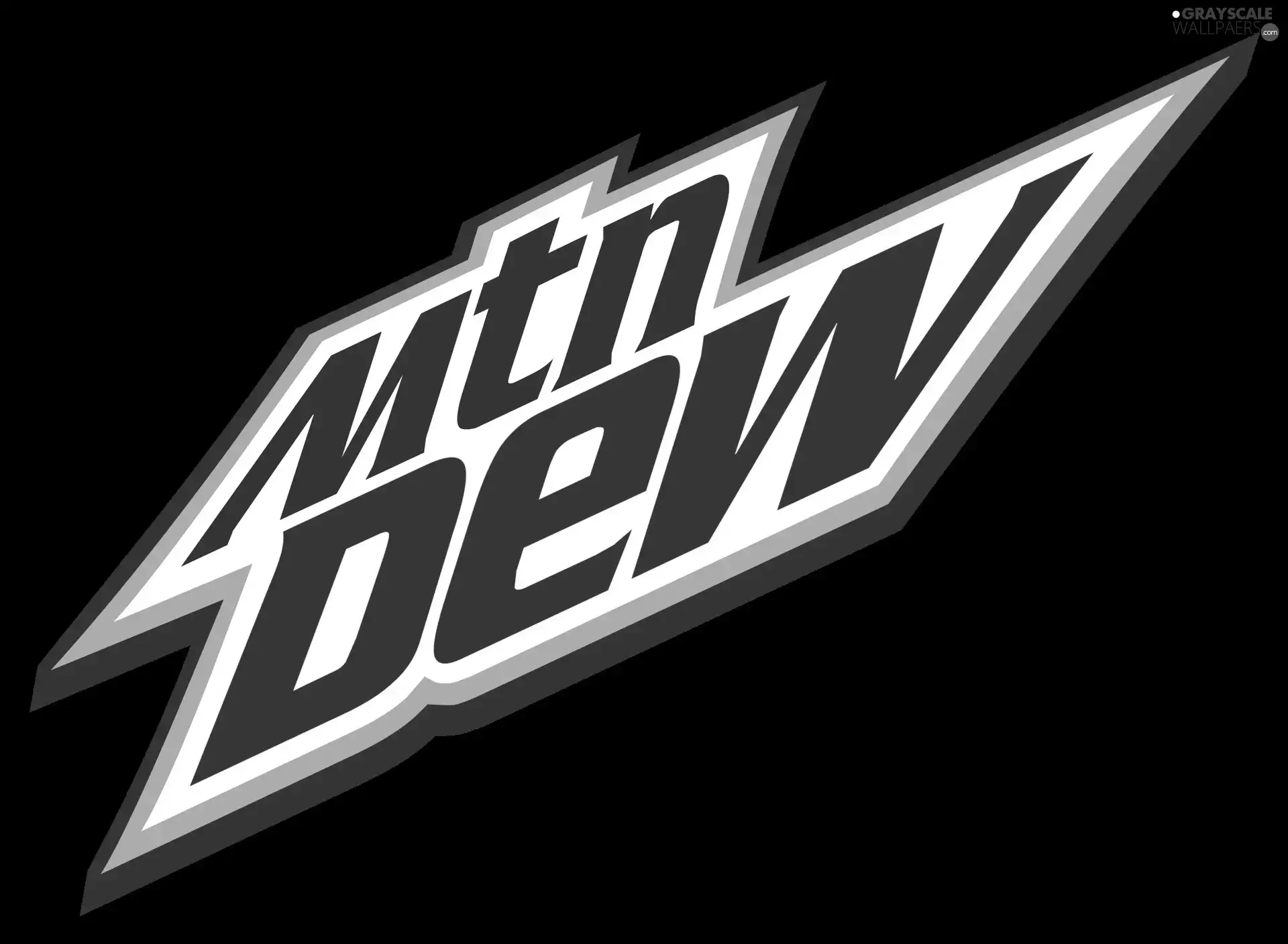 Black, background, Mountain, Dew, logo