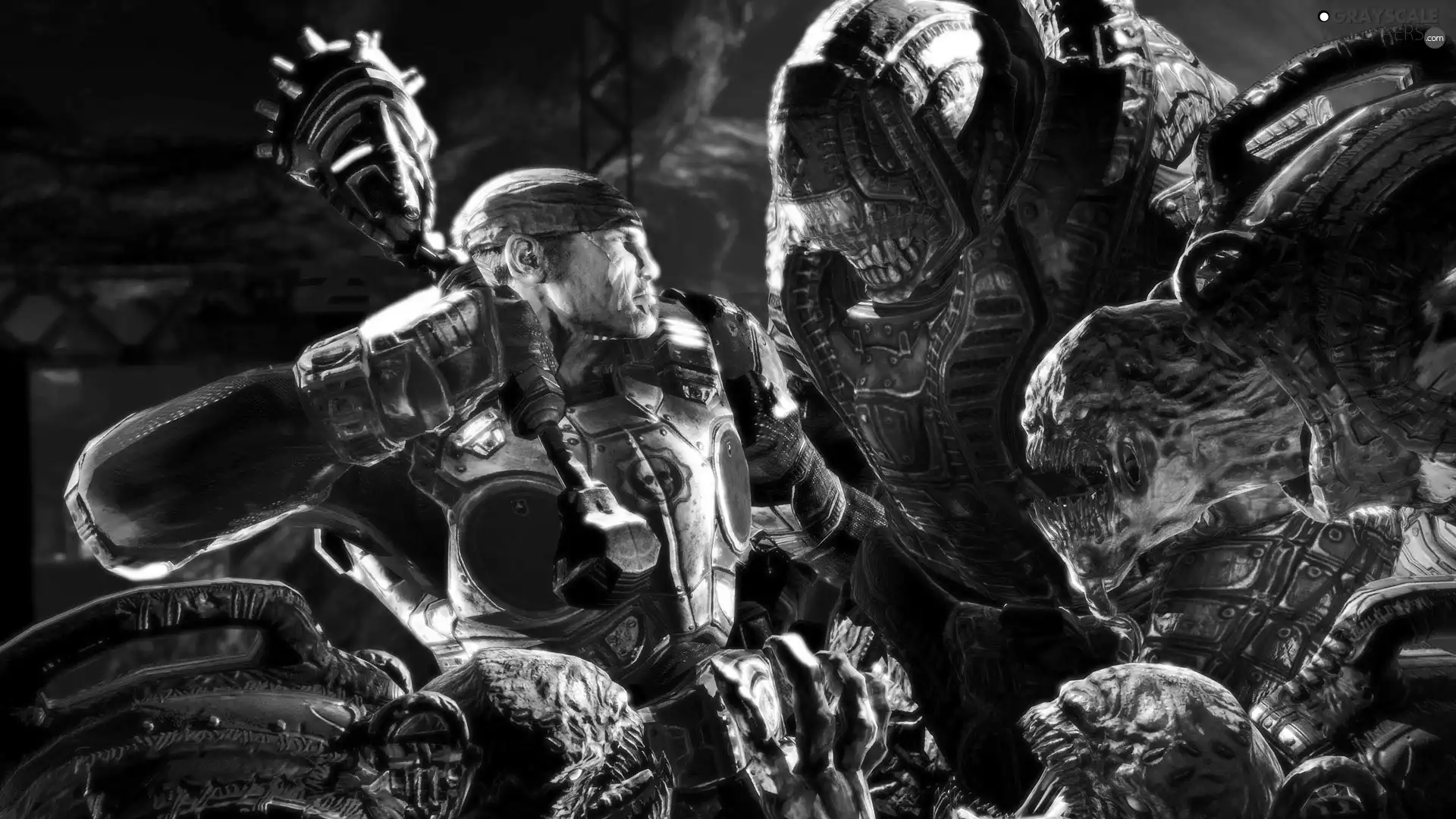 Gears of War, Marcus, navy blue, soldier