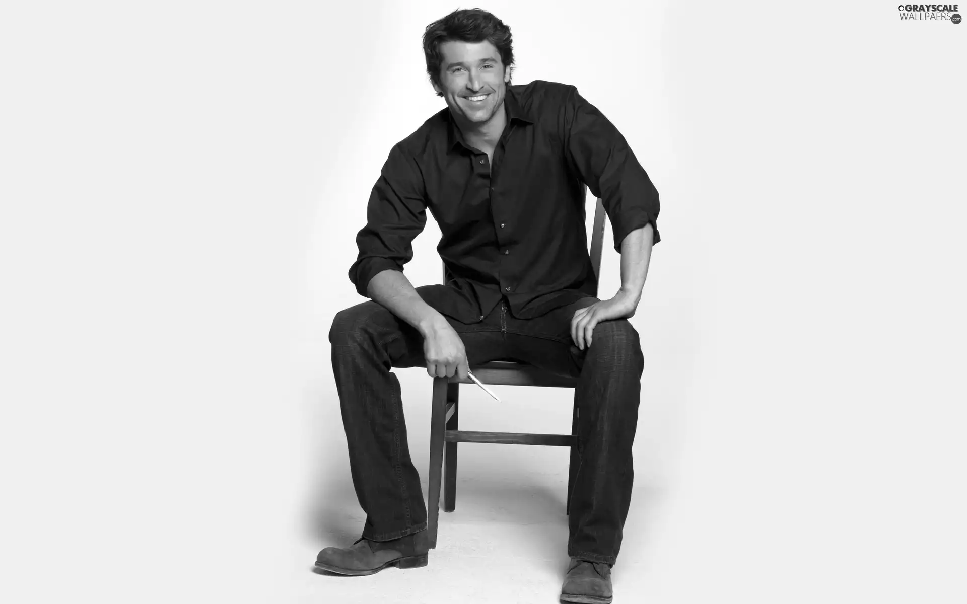 Blue, shirt, actor, Chair, Patrick Dempsey