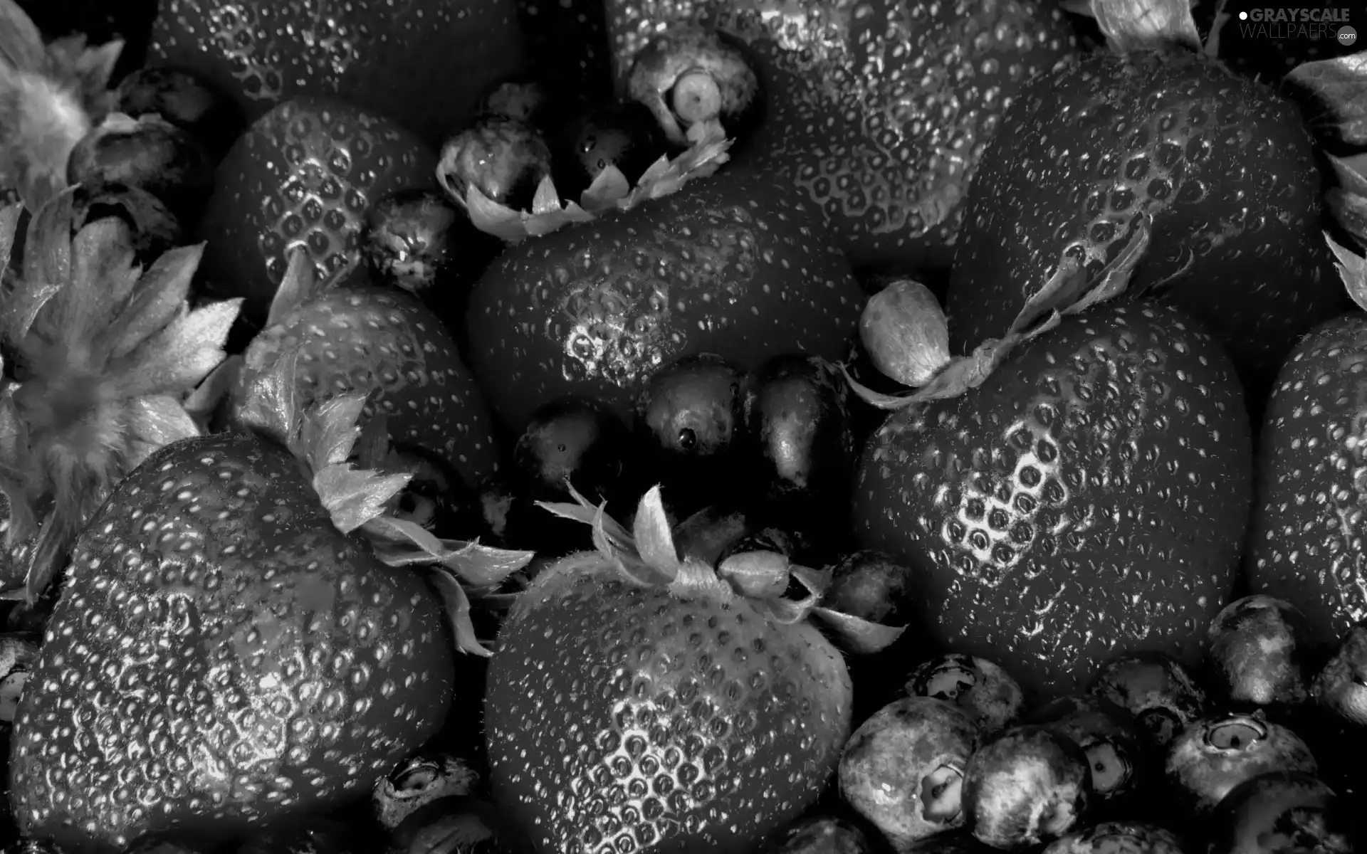 strawberries, blueberries