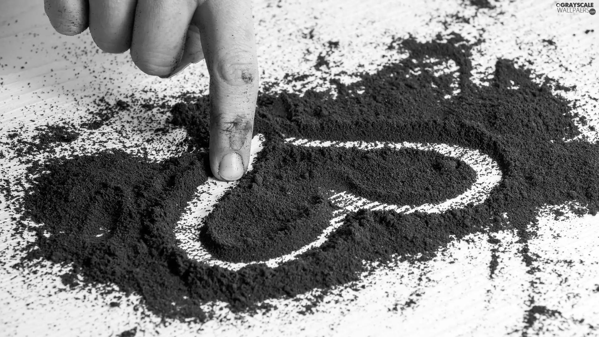 spilled, Heart, White, coffee, love, boarding, finger