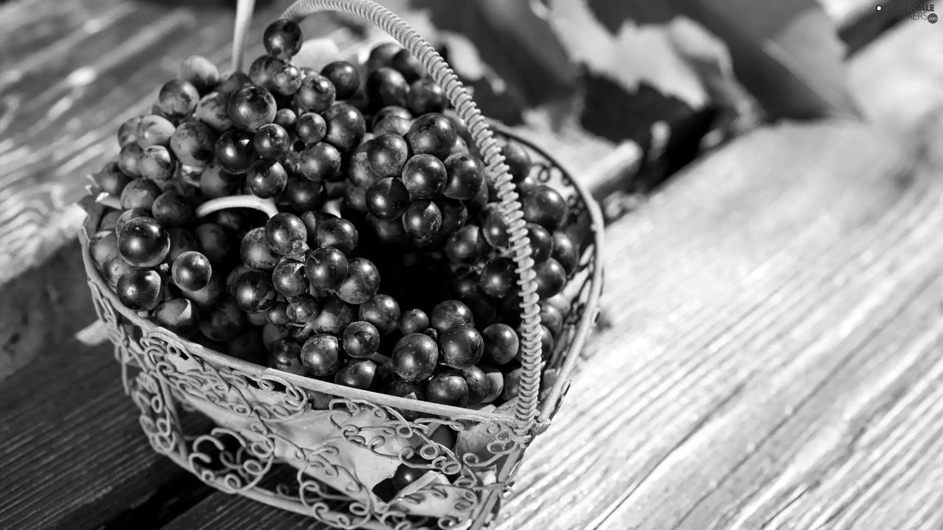 Grapes, basket, boarding, Metal