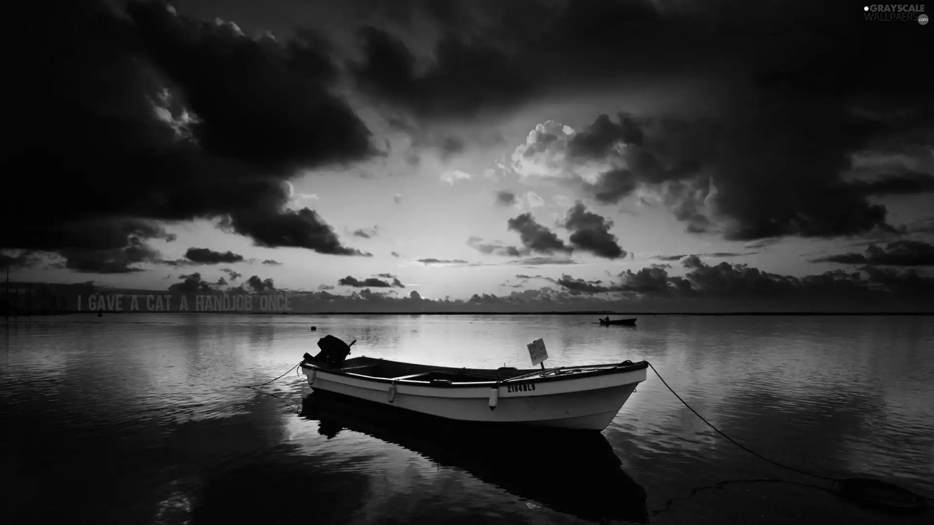 color, lake, Boat, clouds