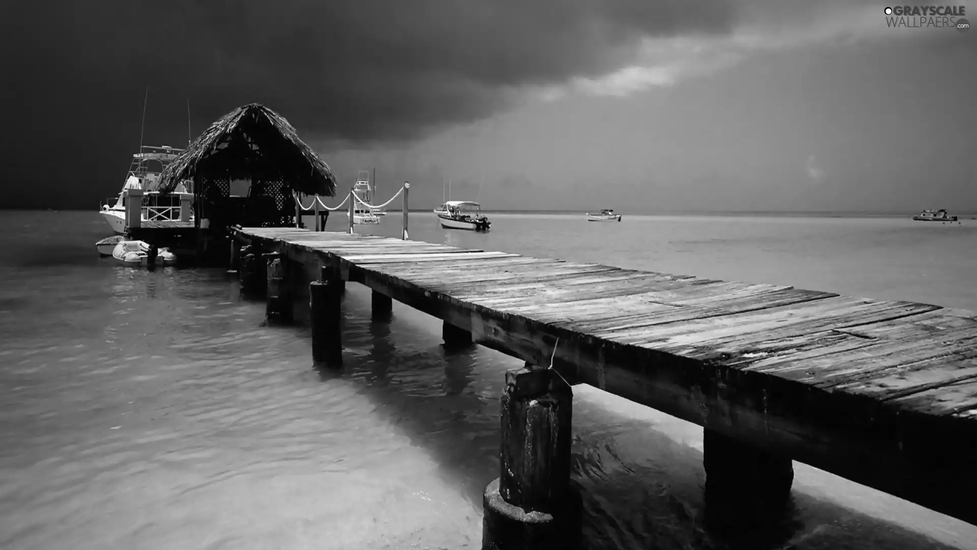 boats, sea, pier