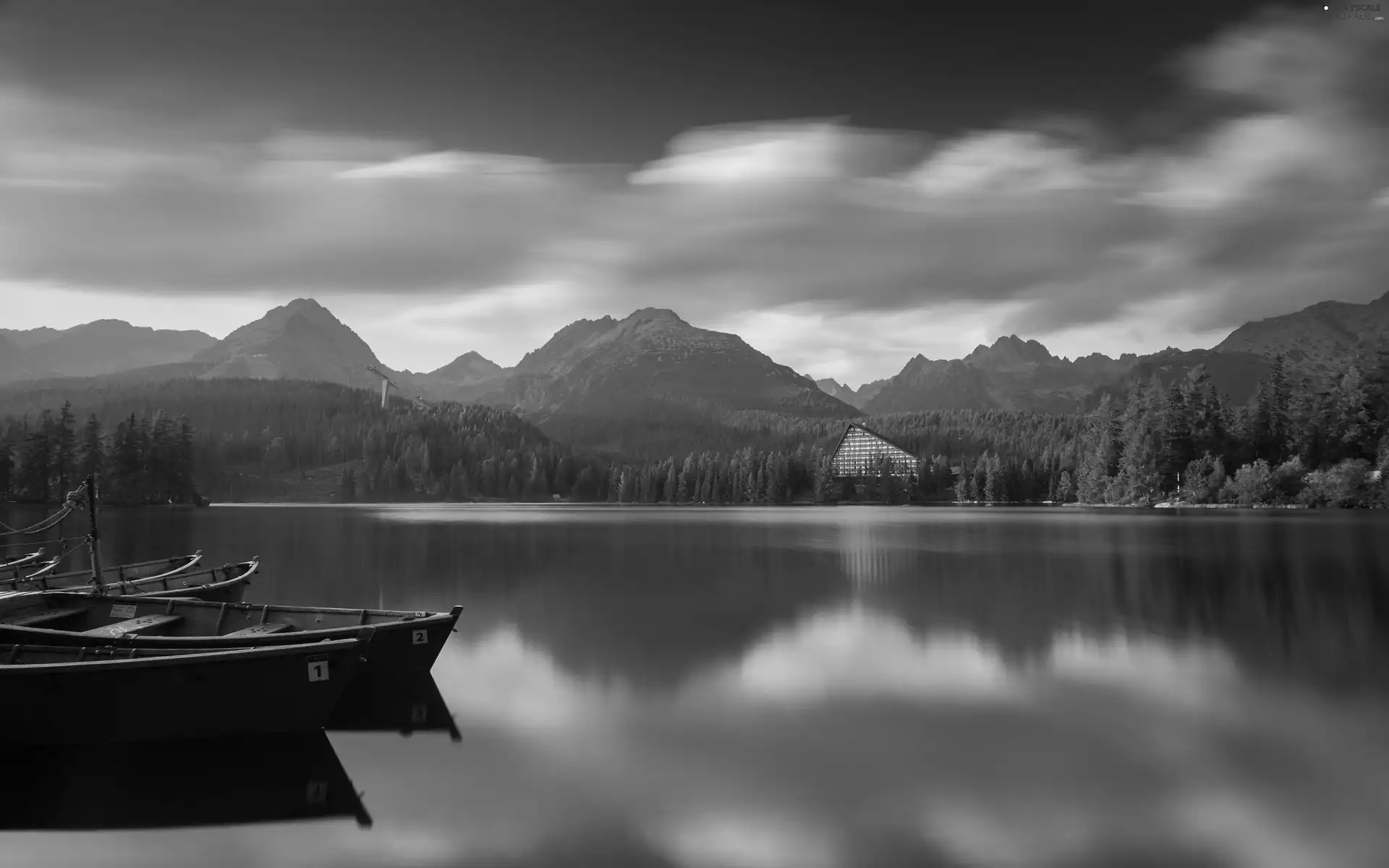 Slovakia, Tatras, boats, Mountains