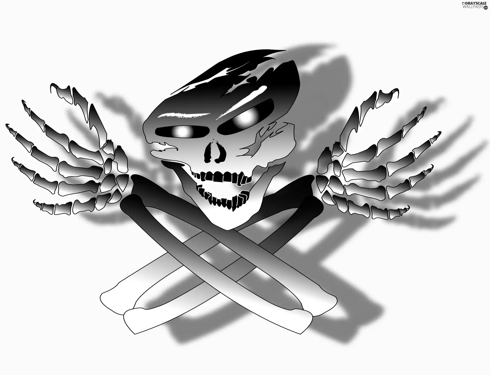 skull, bones