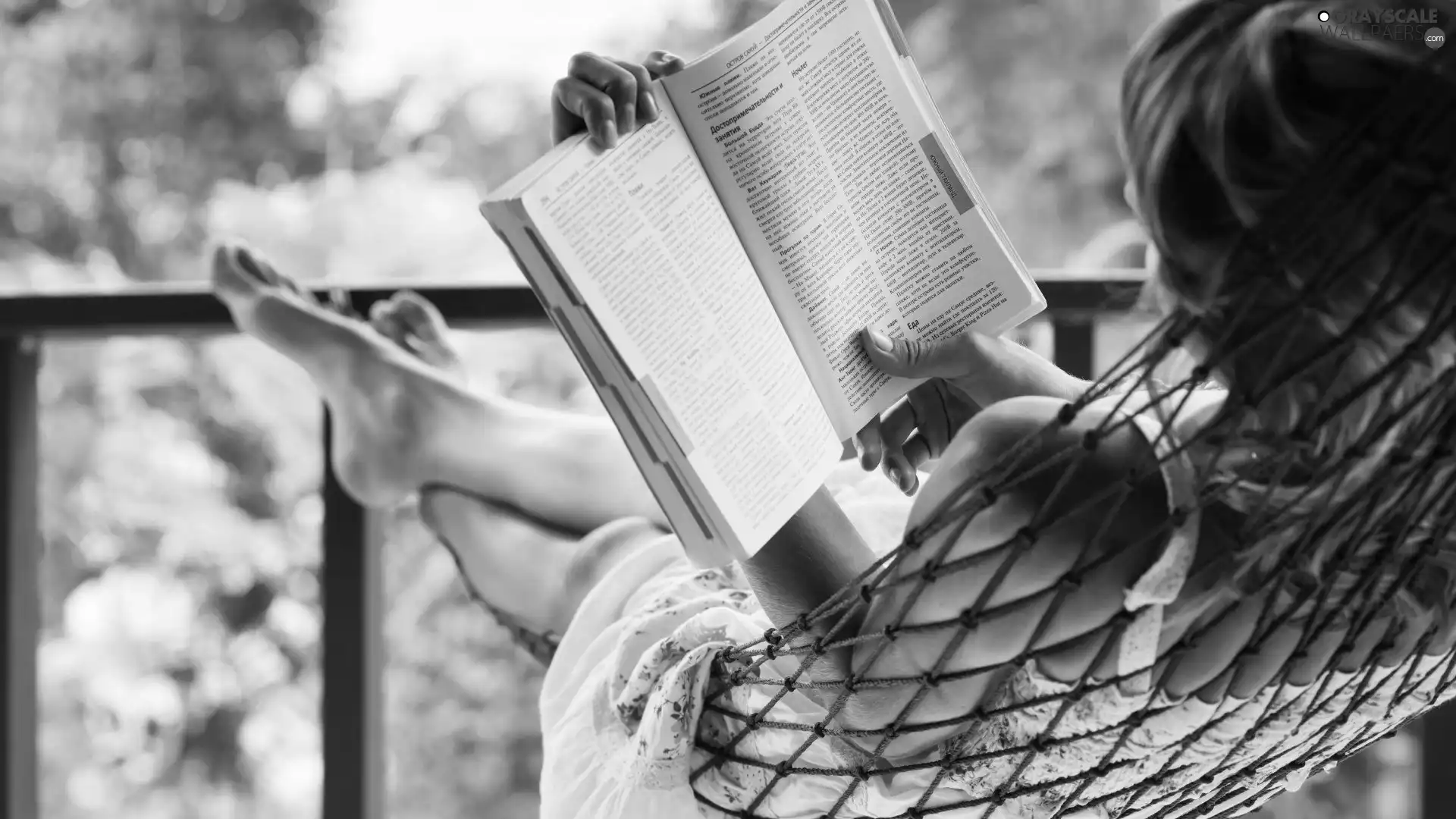 Women, Hammock, Book, Garden