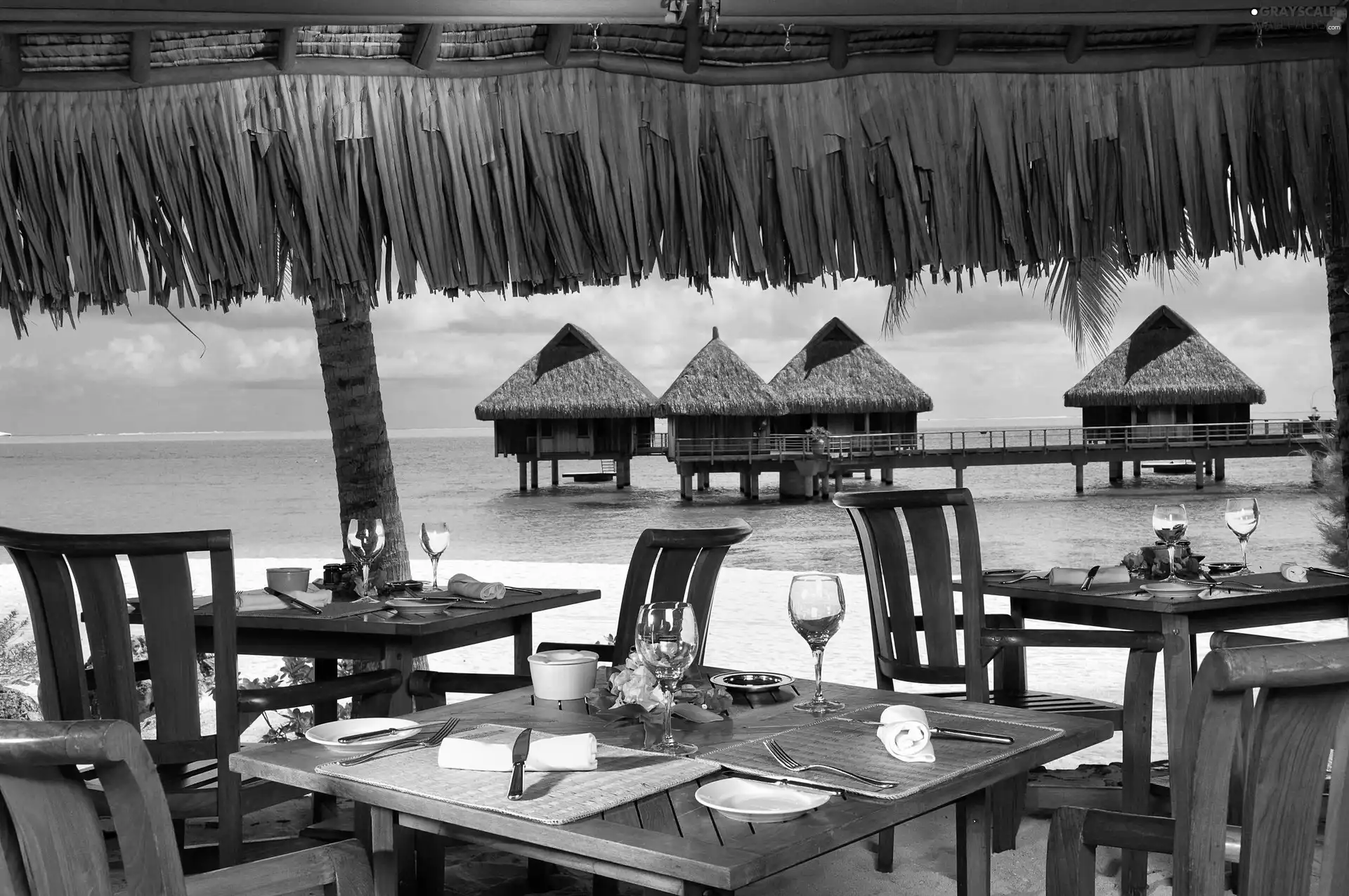 Restaurant, Ocean, Bora Bora, Beaches