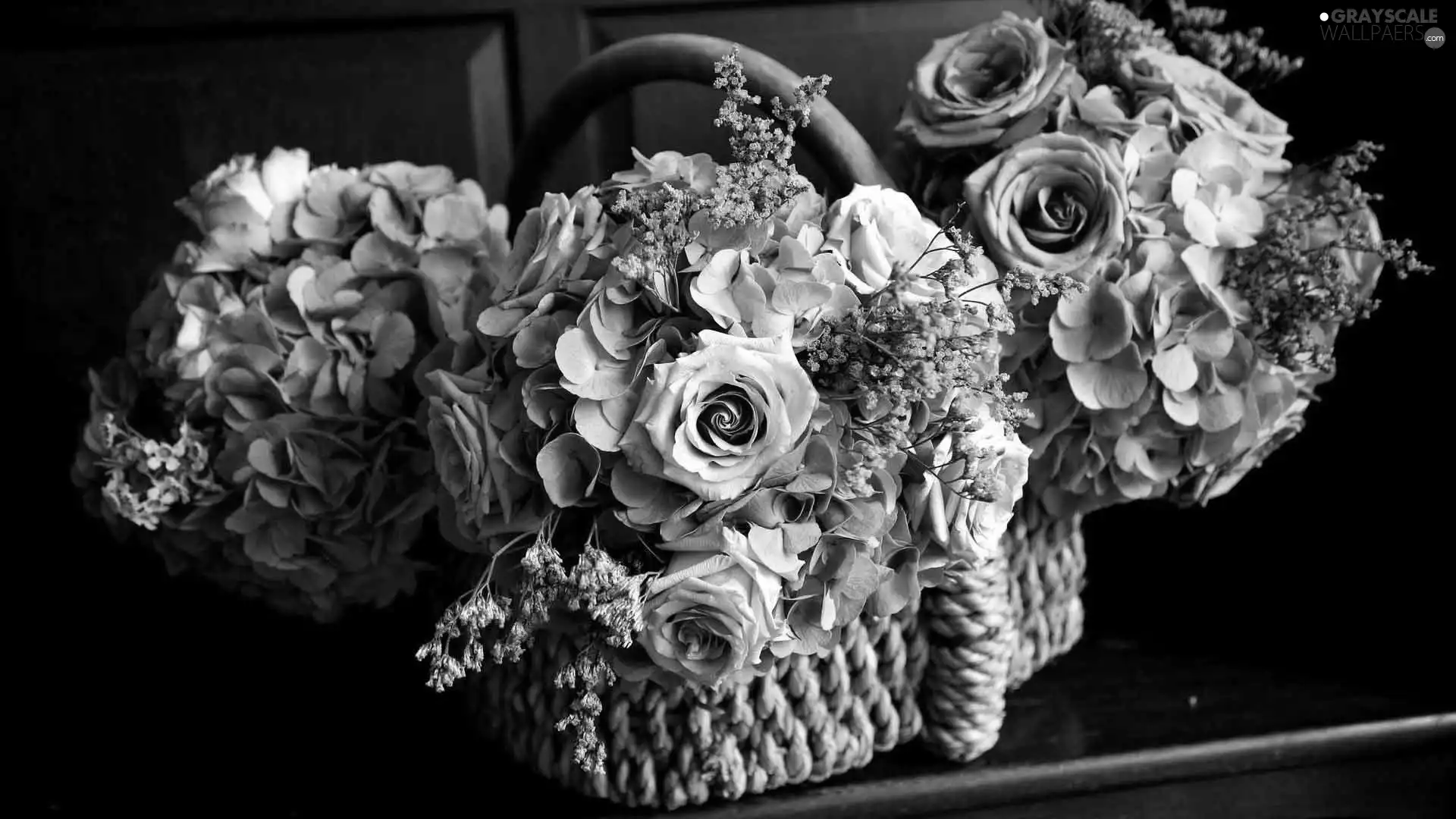 Flowers, basket, bouquet, rose