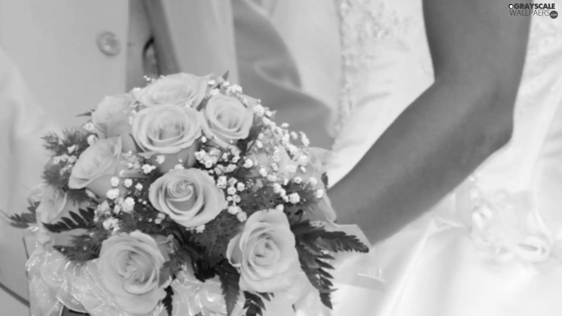 bouquet, roses, wedded