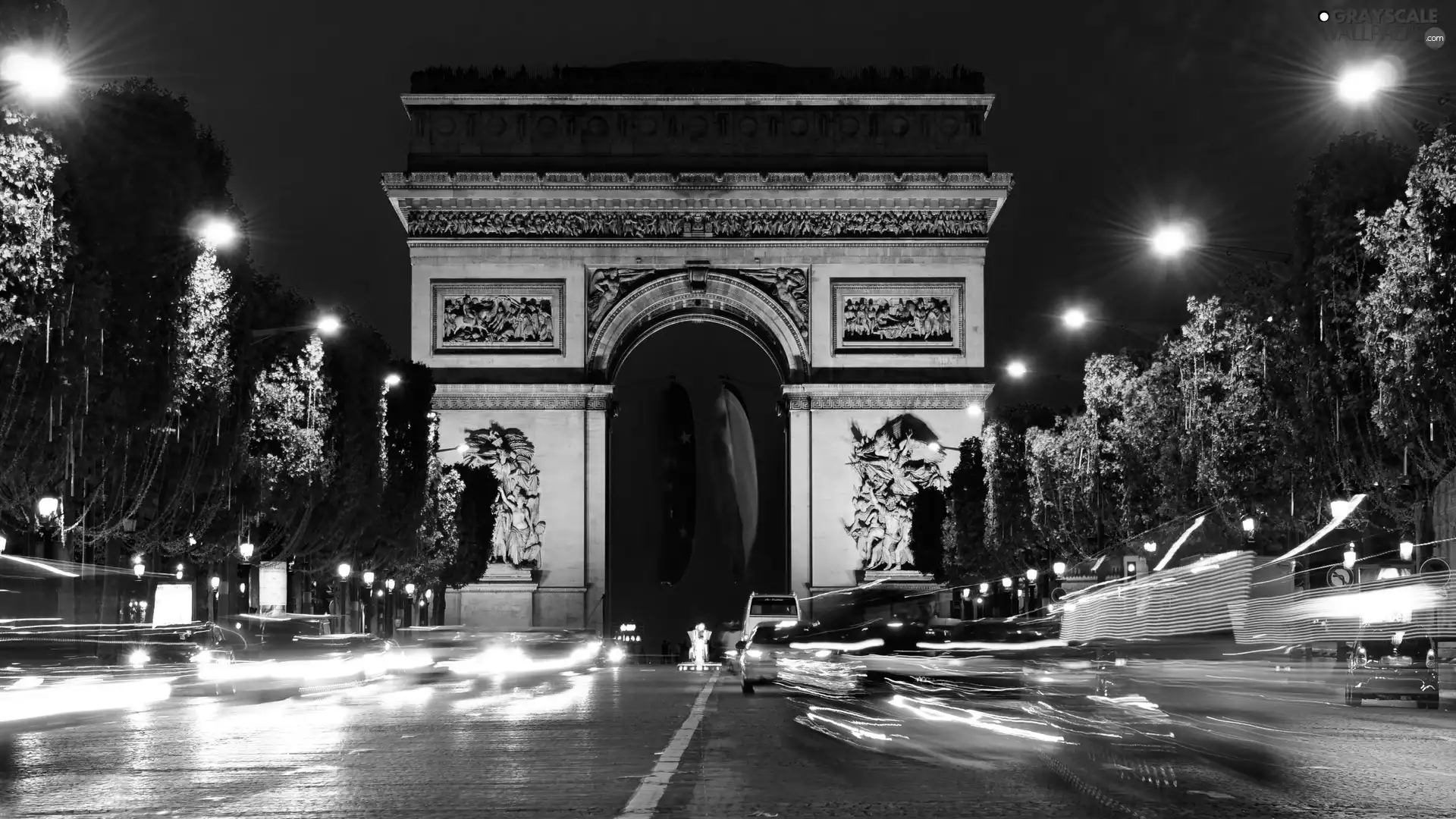 France, field, triumphal, Elysees, Paris, Bow, Night