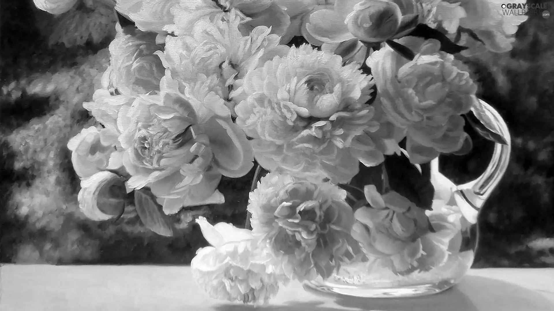 bowl, bouquet, flowers