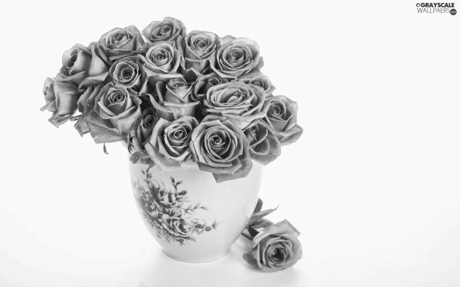 bowl, bouquet, roses