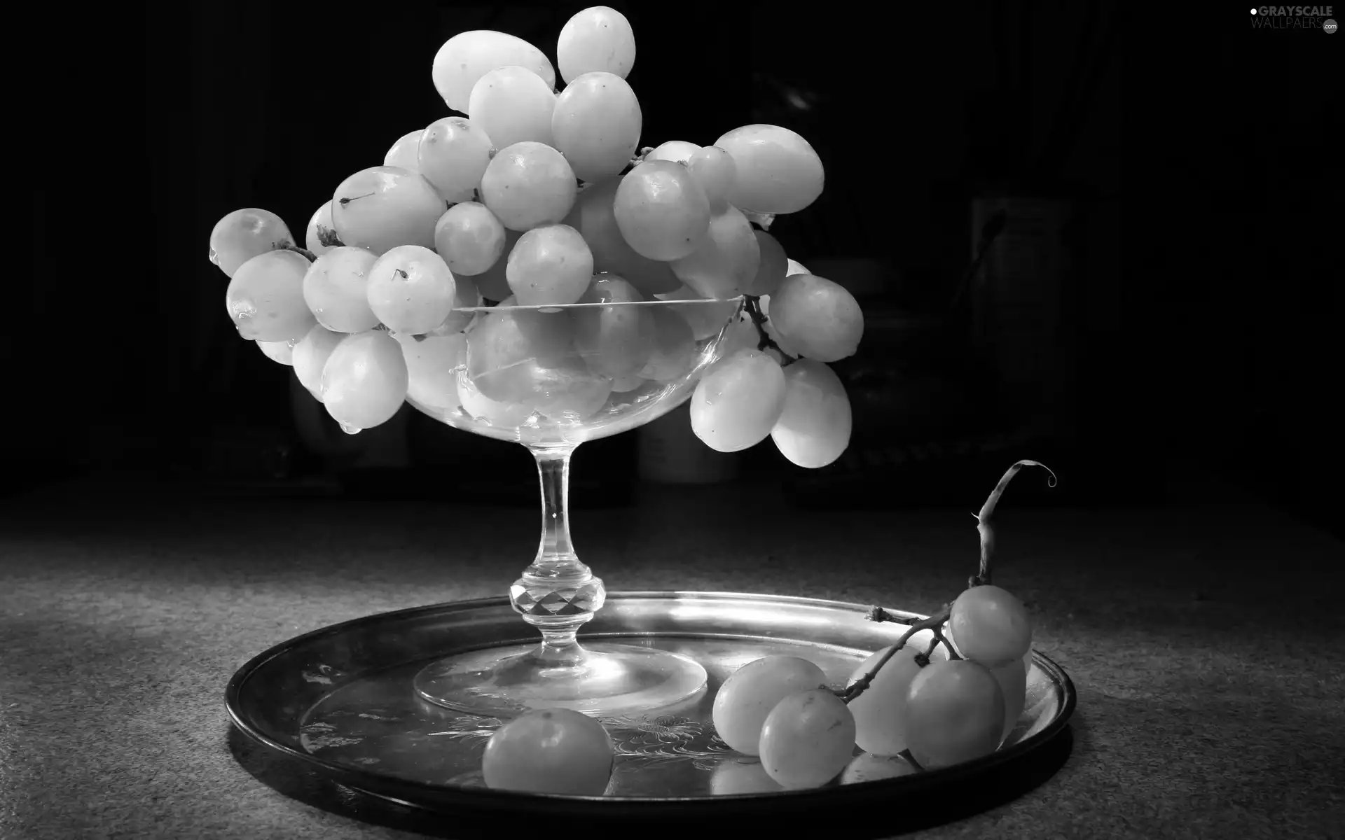 Bowl, Grapes, Tray