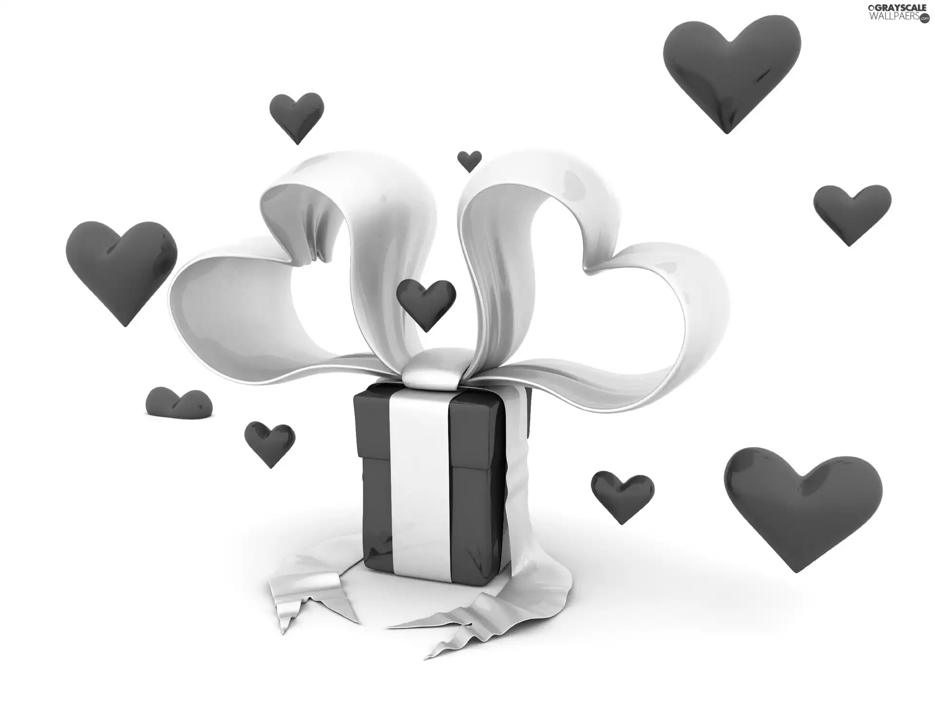 Box, heart, Ribbons