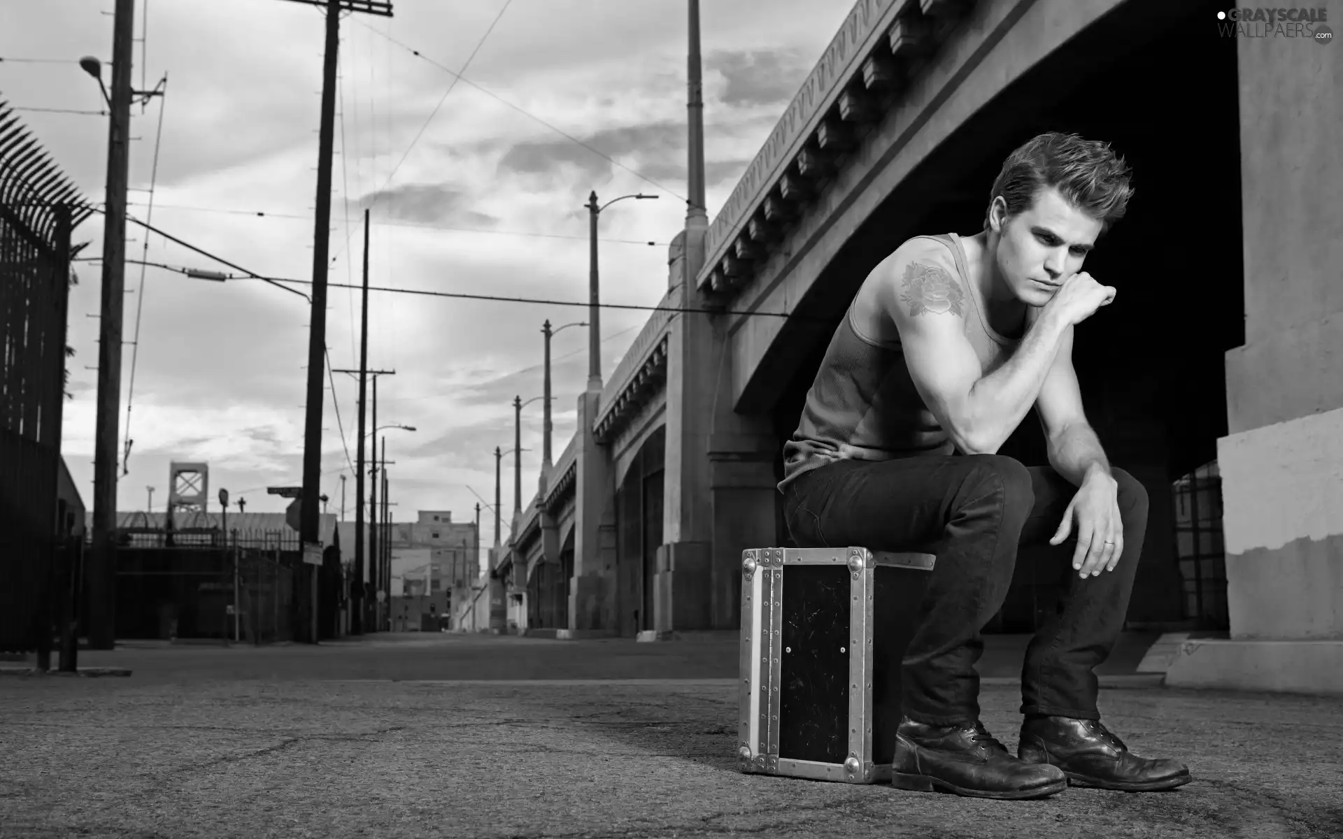 Paul Wesley, under-shirt, box, actor