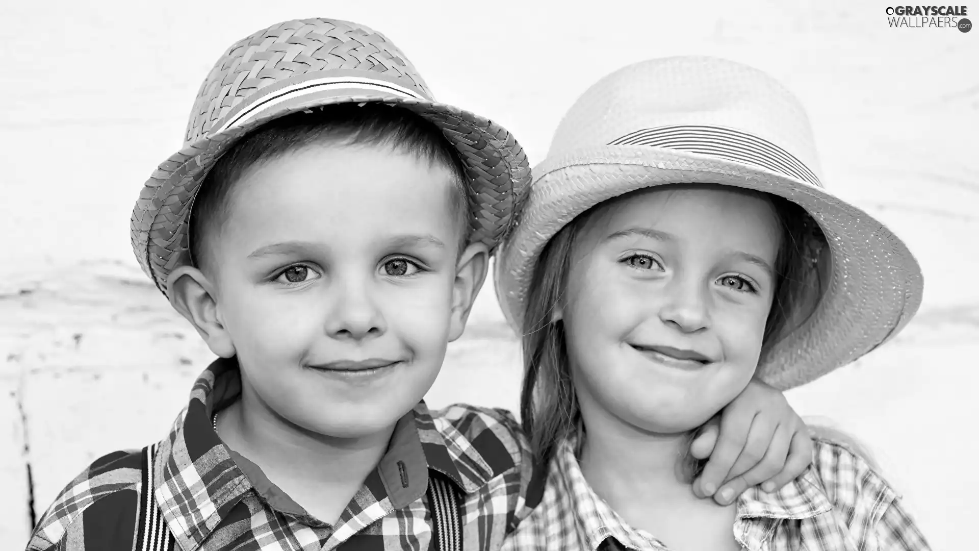 girl, Smile, hats, boy