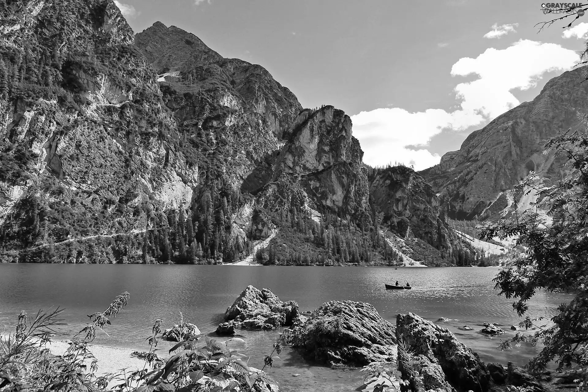 Italy, Mountains, Pragser Wildsee Lake