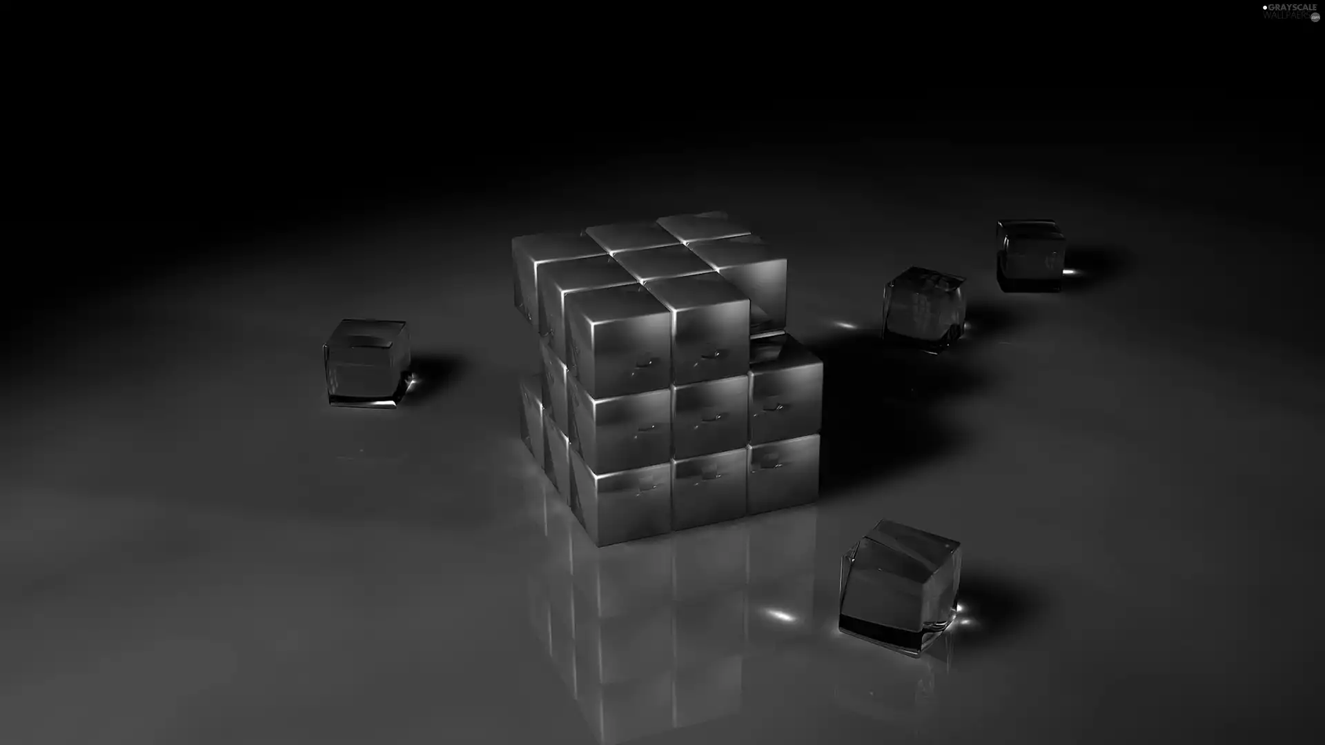 brick, spilled, Glass