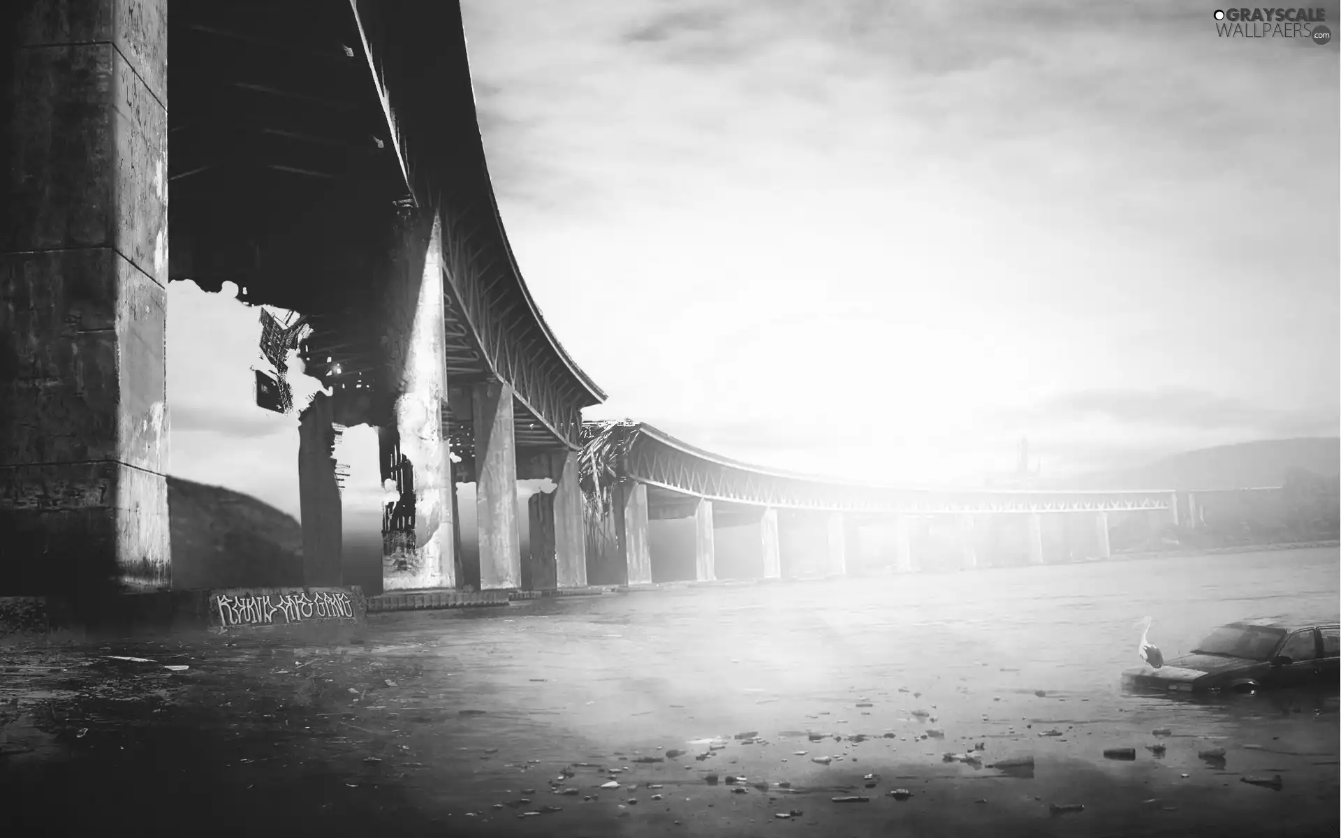 damaged, bridge