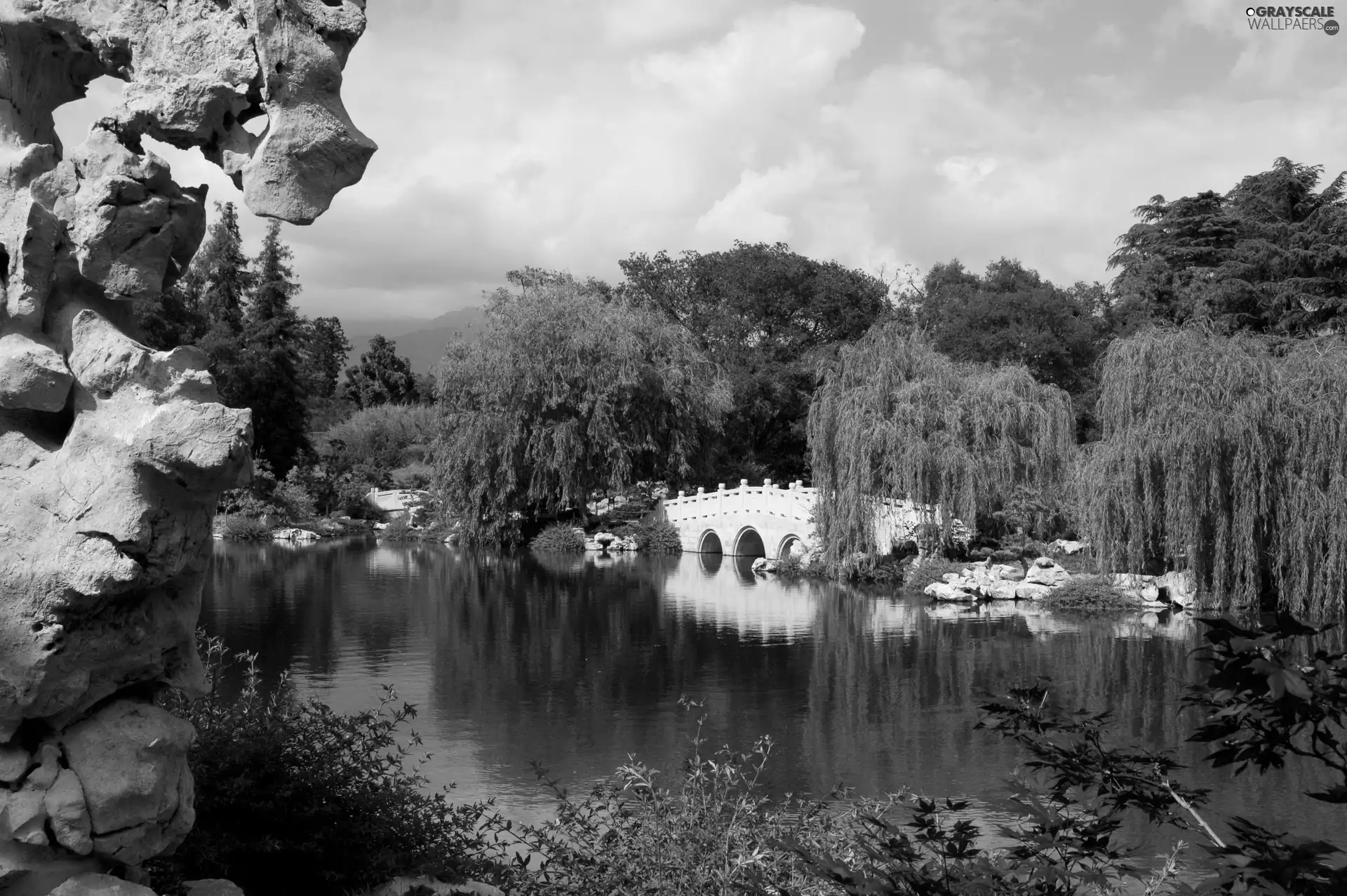 bridge, Park, River