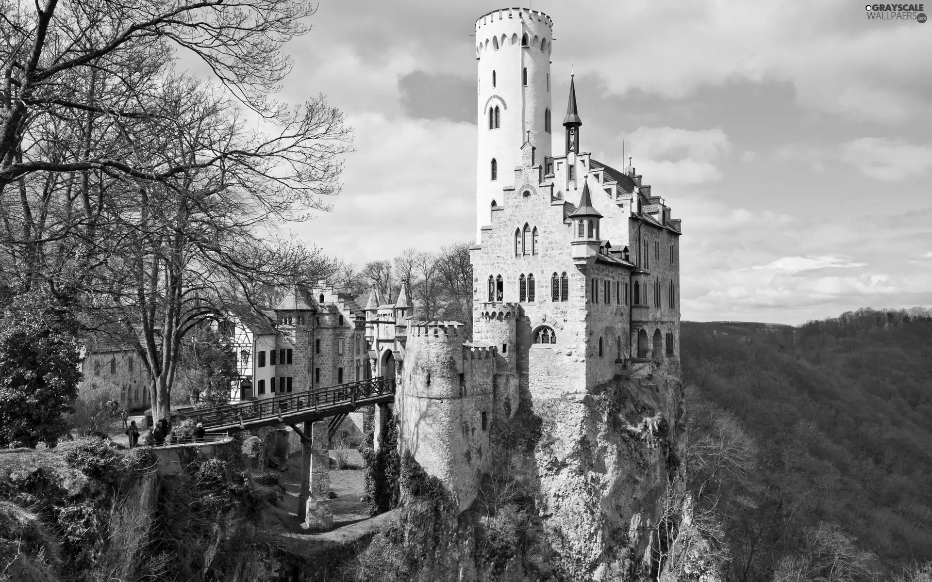 bridge, tower, an, Rock, Castle