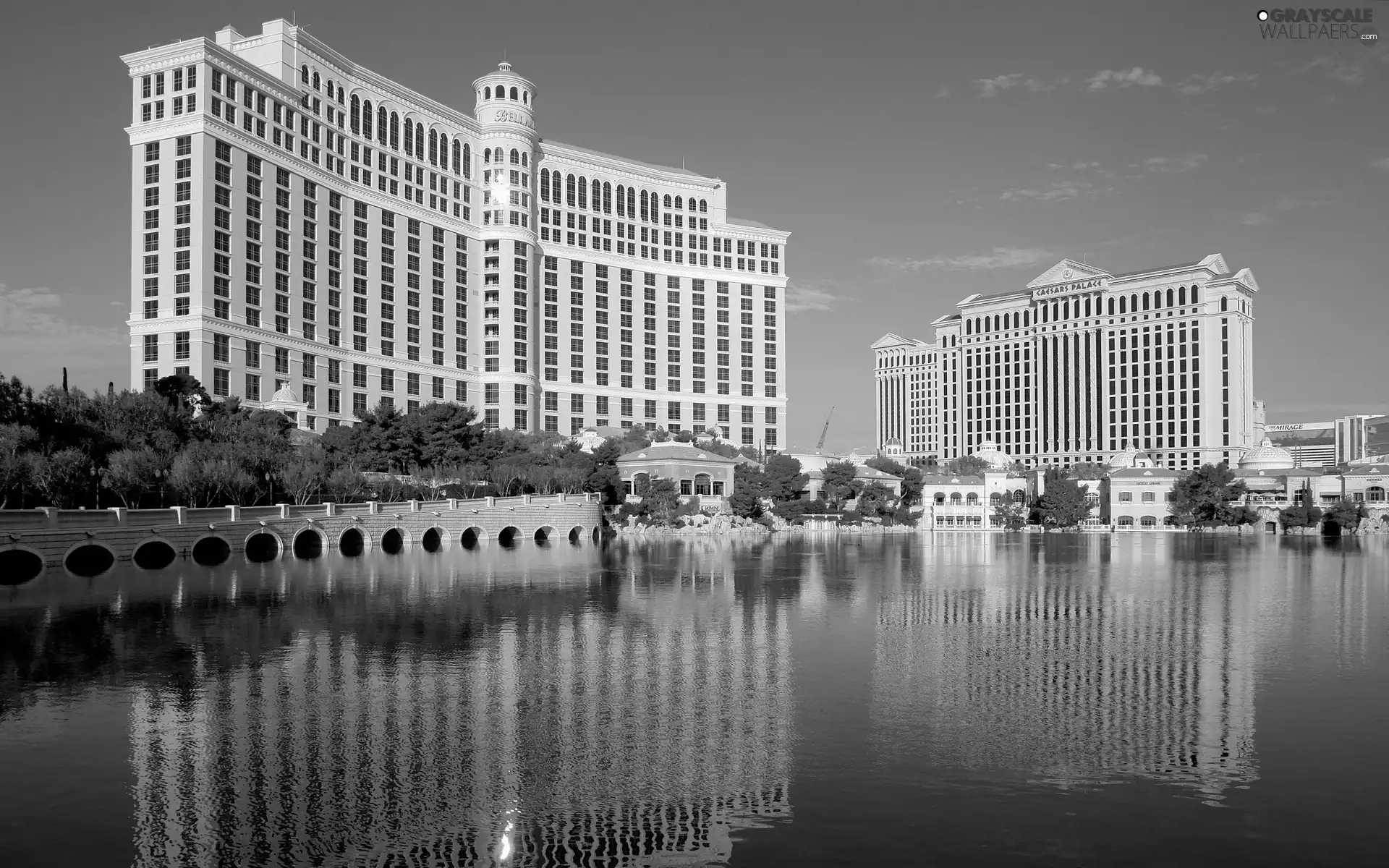 bridge, water, town, Hotels, panorama