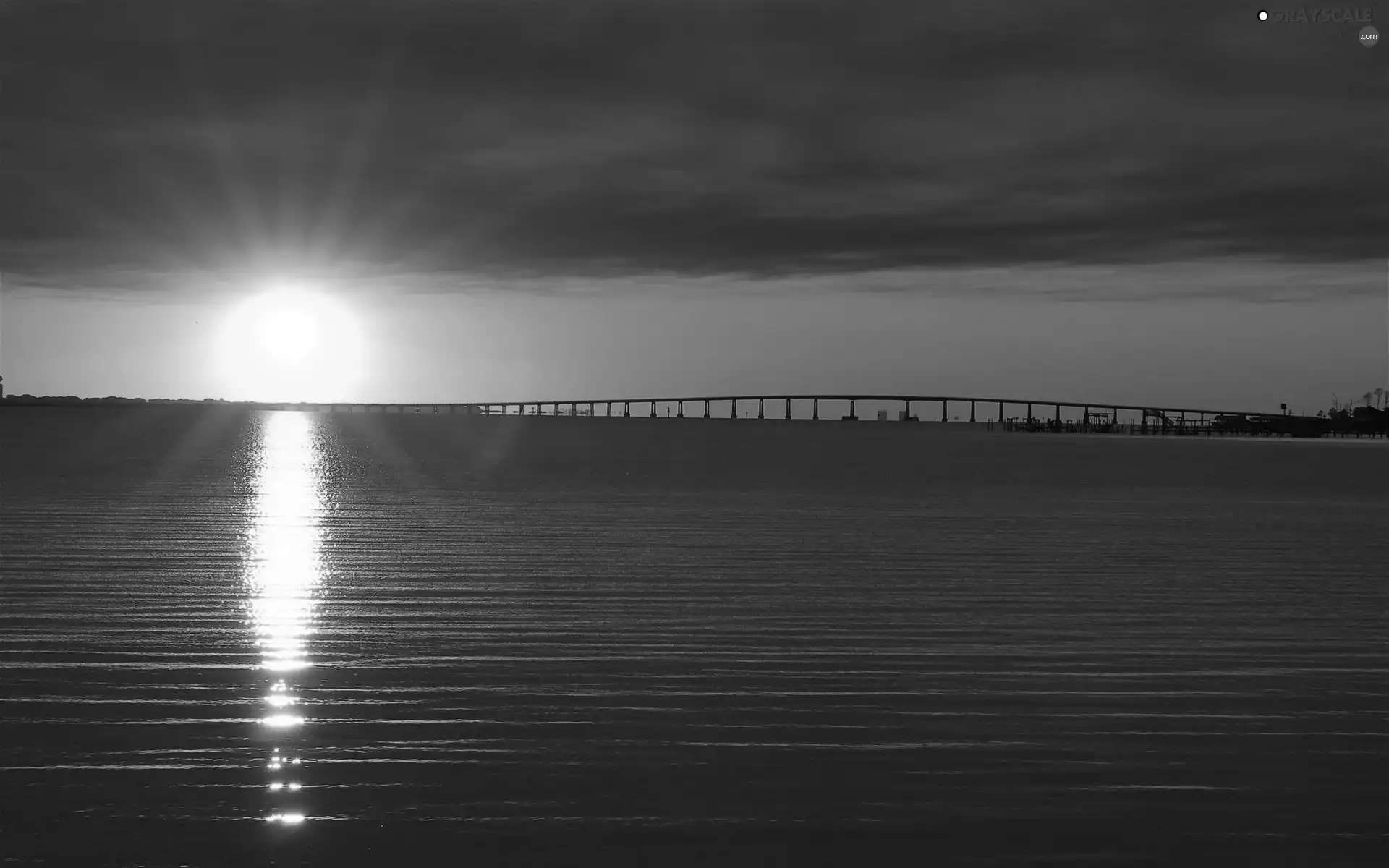 west, River, bridge, sun