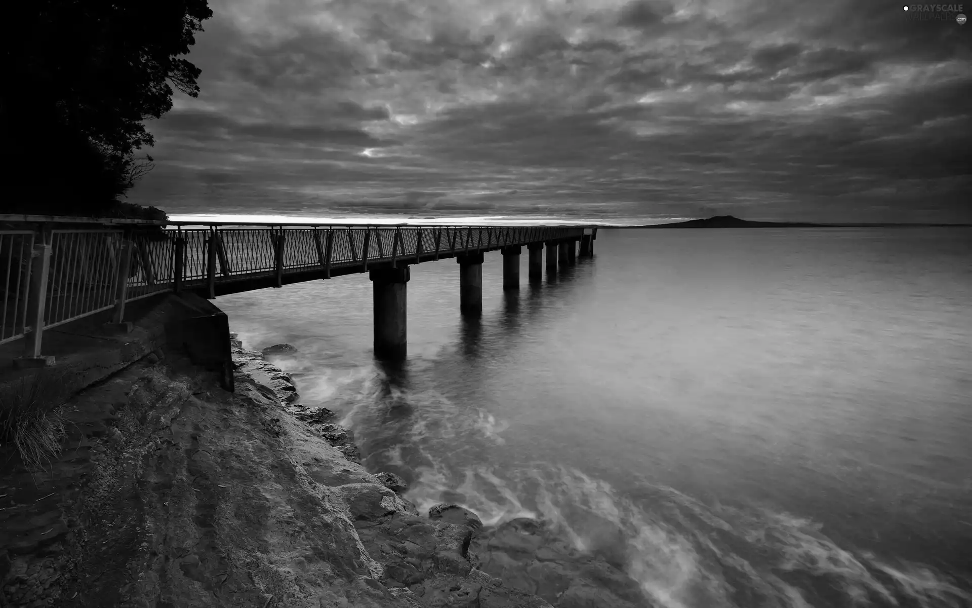 west, sea, bridge, sun