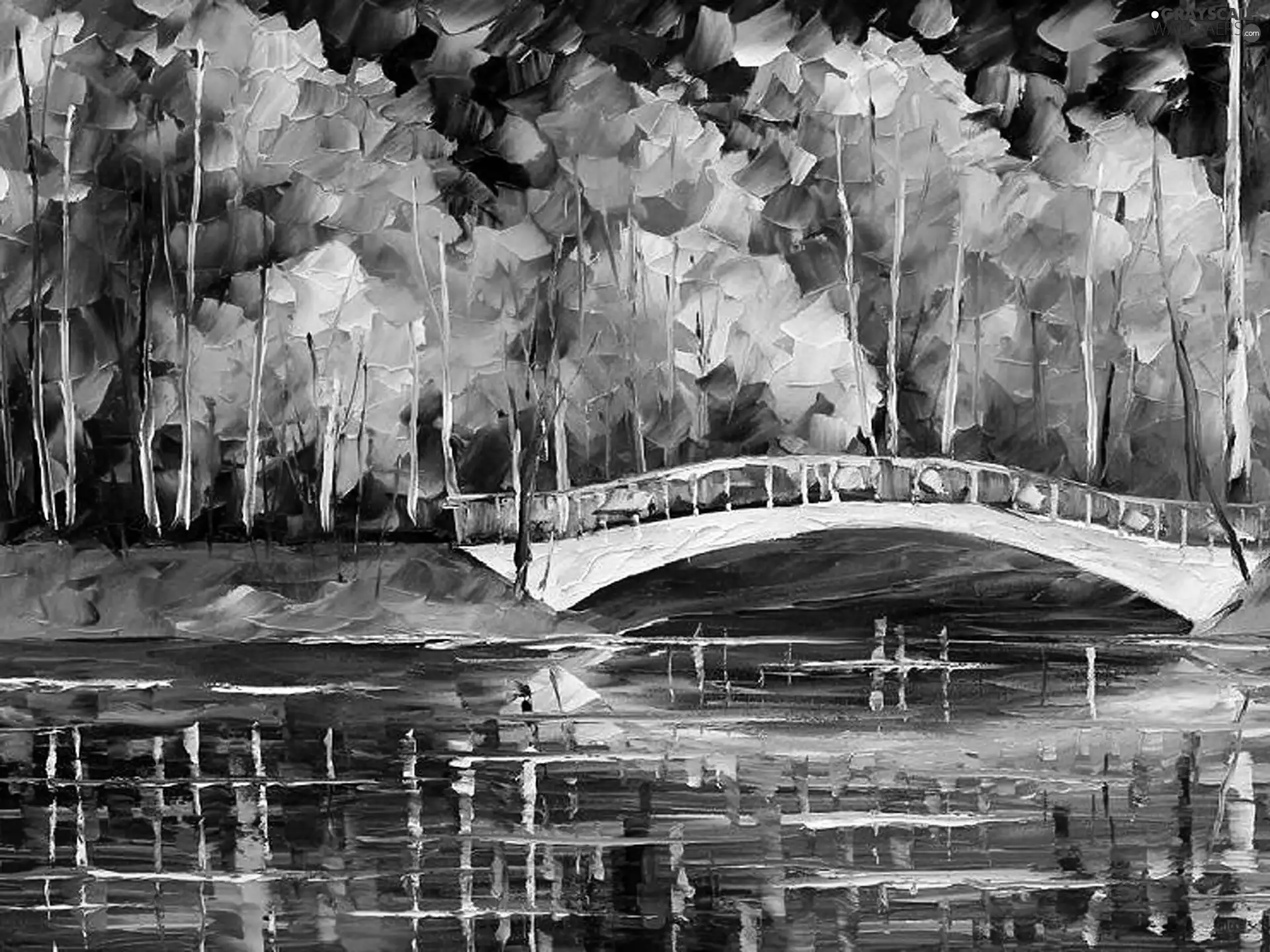 bridges, Pond - car, Afremov, Park, Leonid