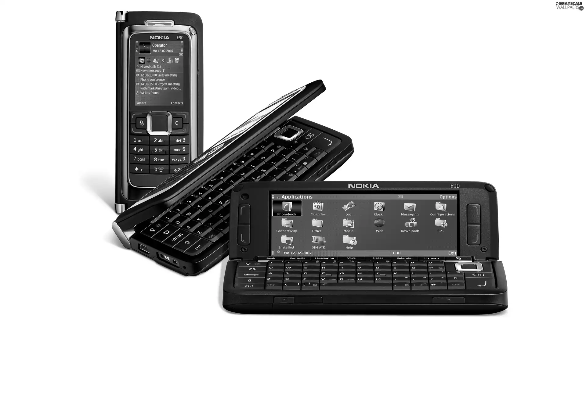 open, Nokia E90, Brown