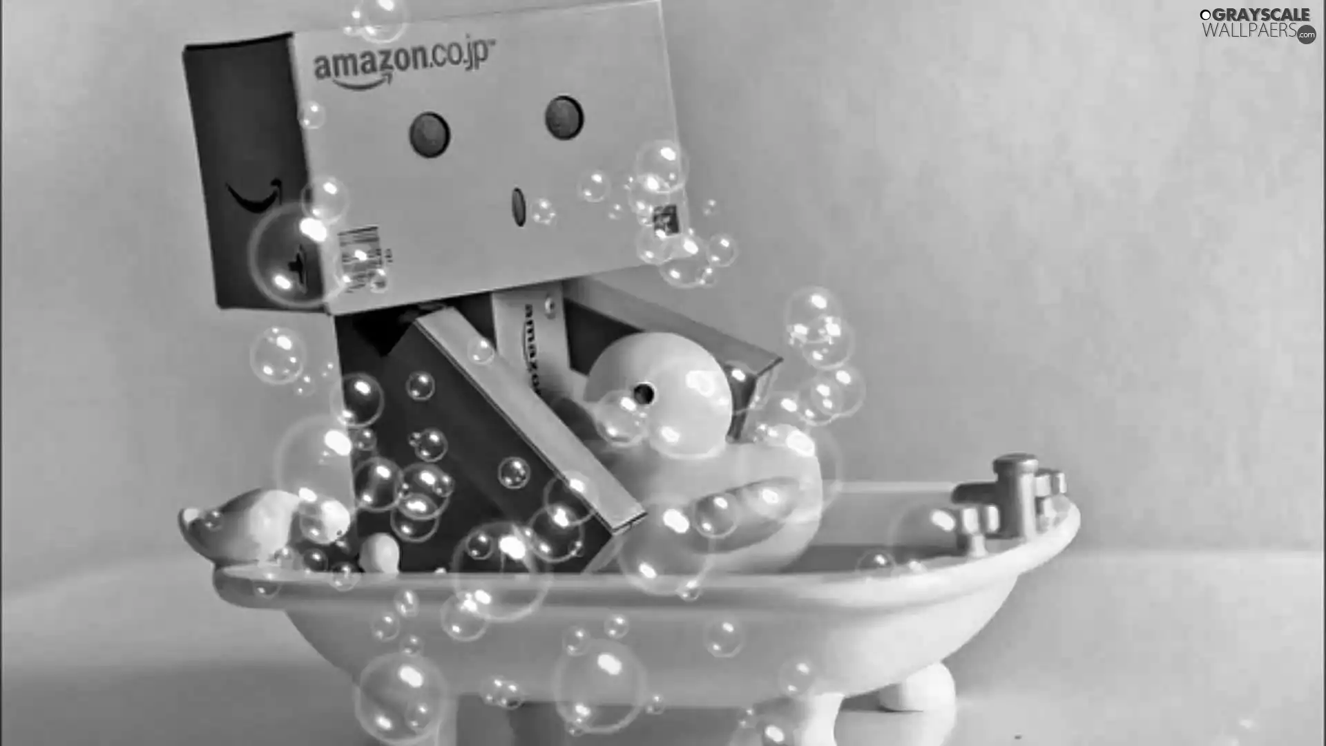 bubbles, ducks, In bath, Bath, Danbo