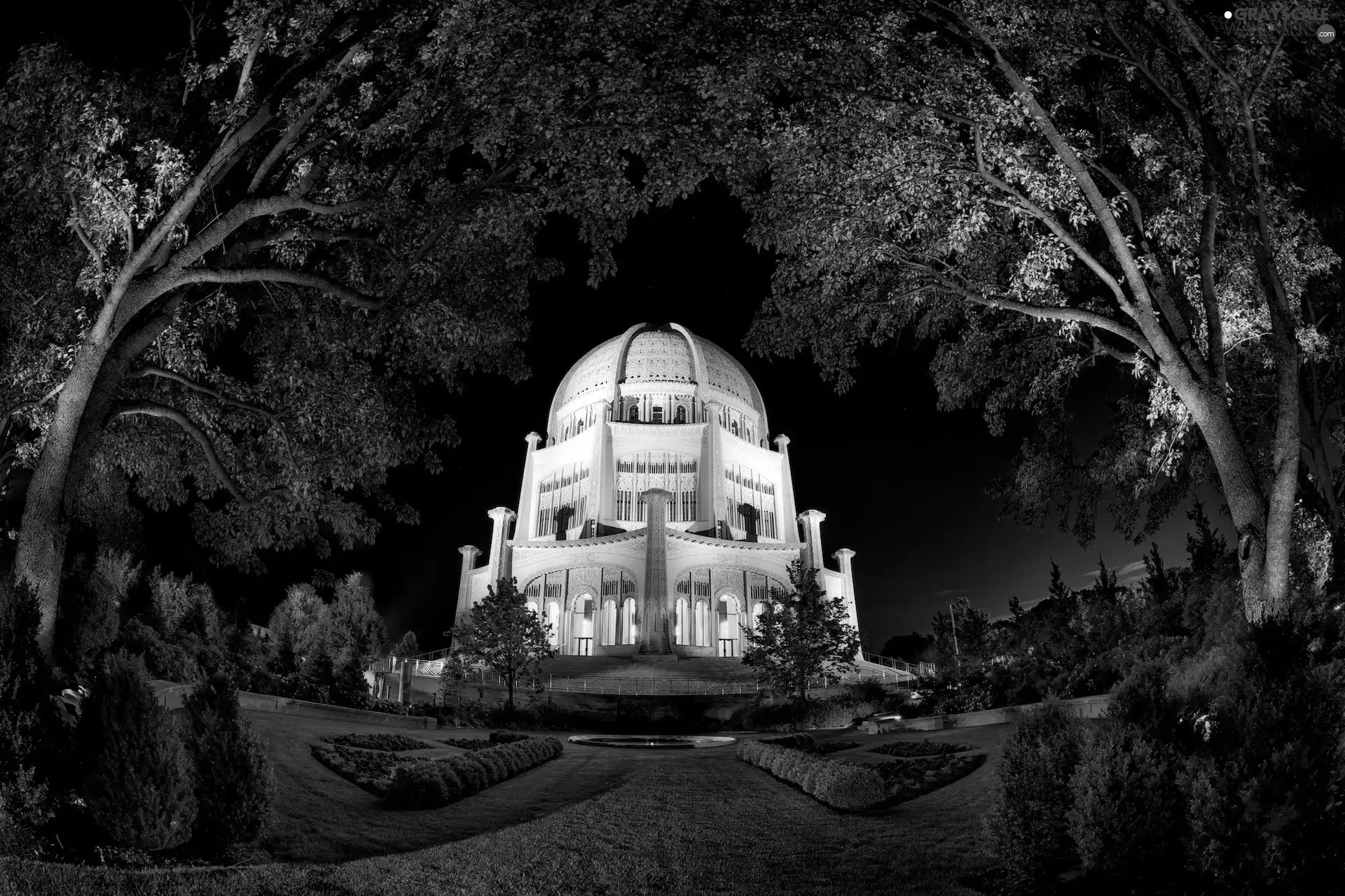 Buddhist, temple, Garden, Night, Park