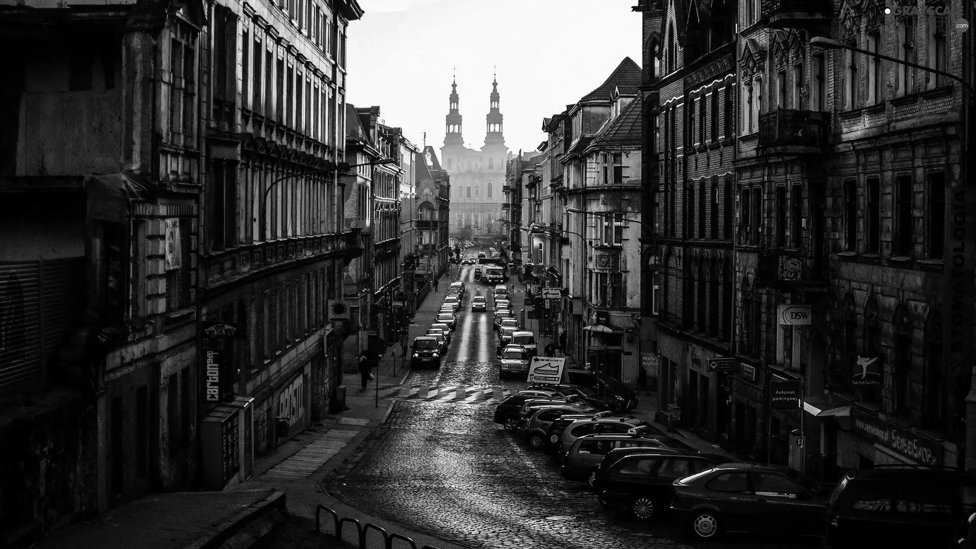 buildings, cars, Poznań, Street, Poland