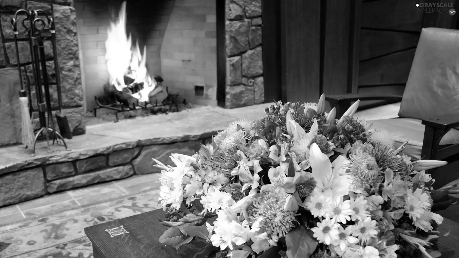 Flowers, Room, burner chimney