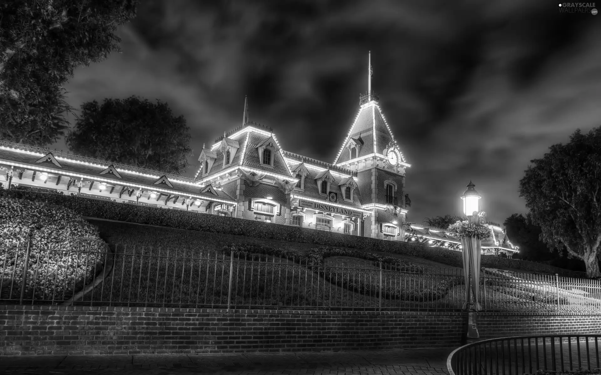 Disneyland, clouds, California, Garden