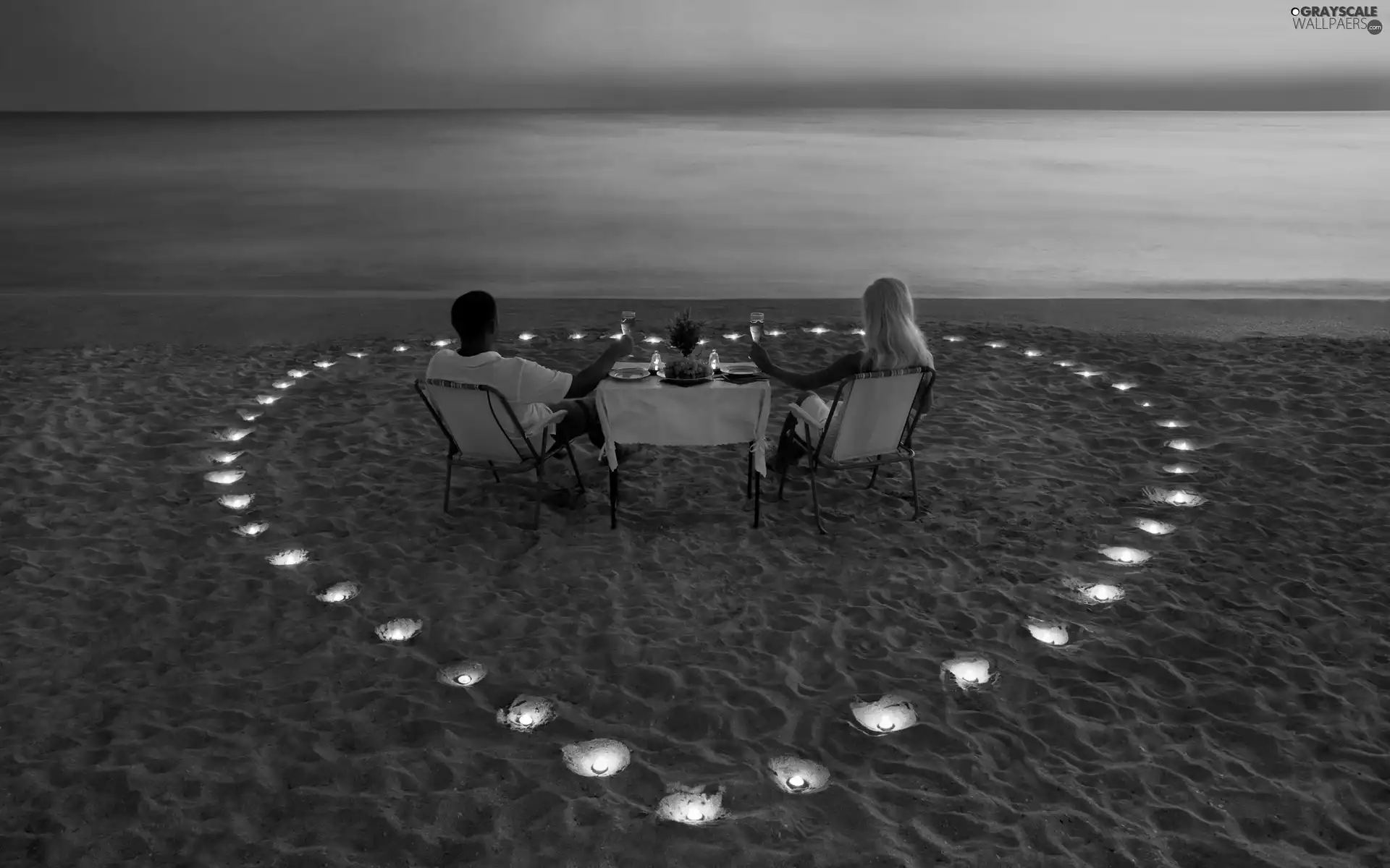 Candles, dinner, sea, Steam, Beaches