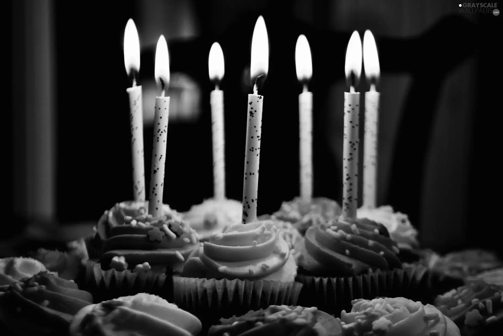Muffins, candles