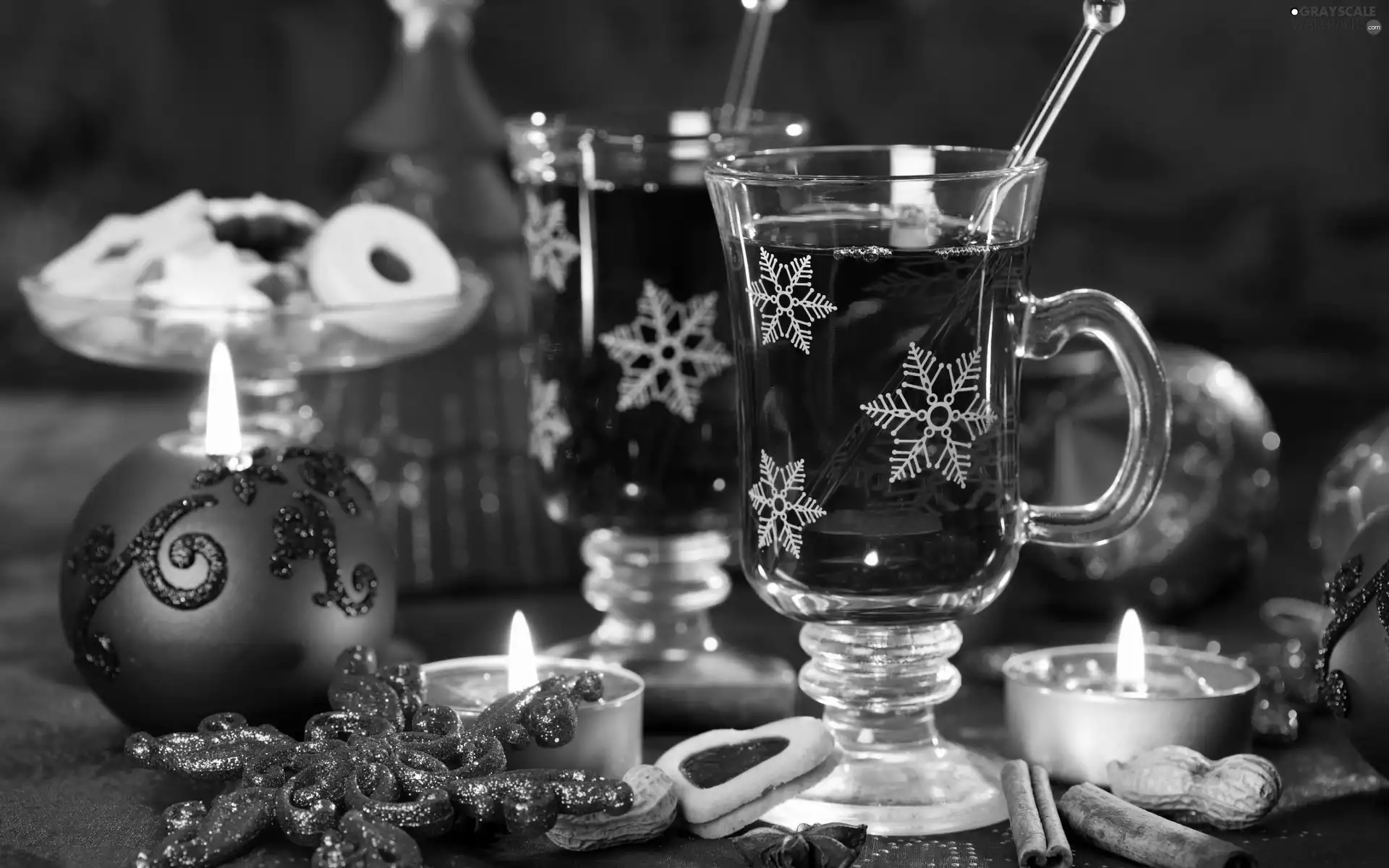 festive, Candles, composition, Table