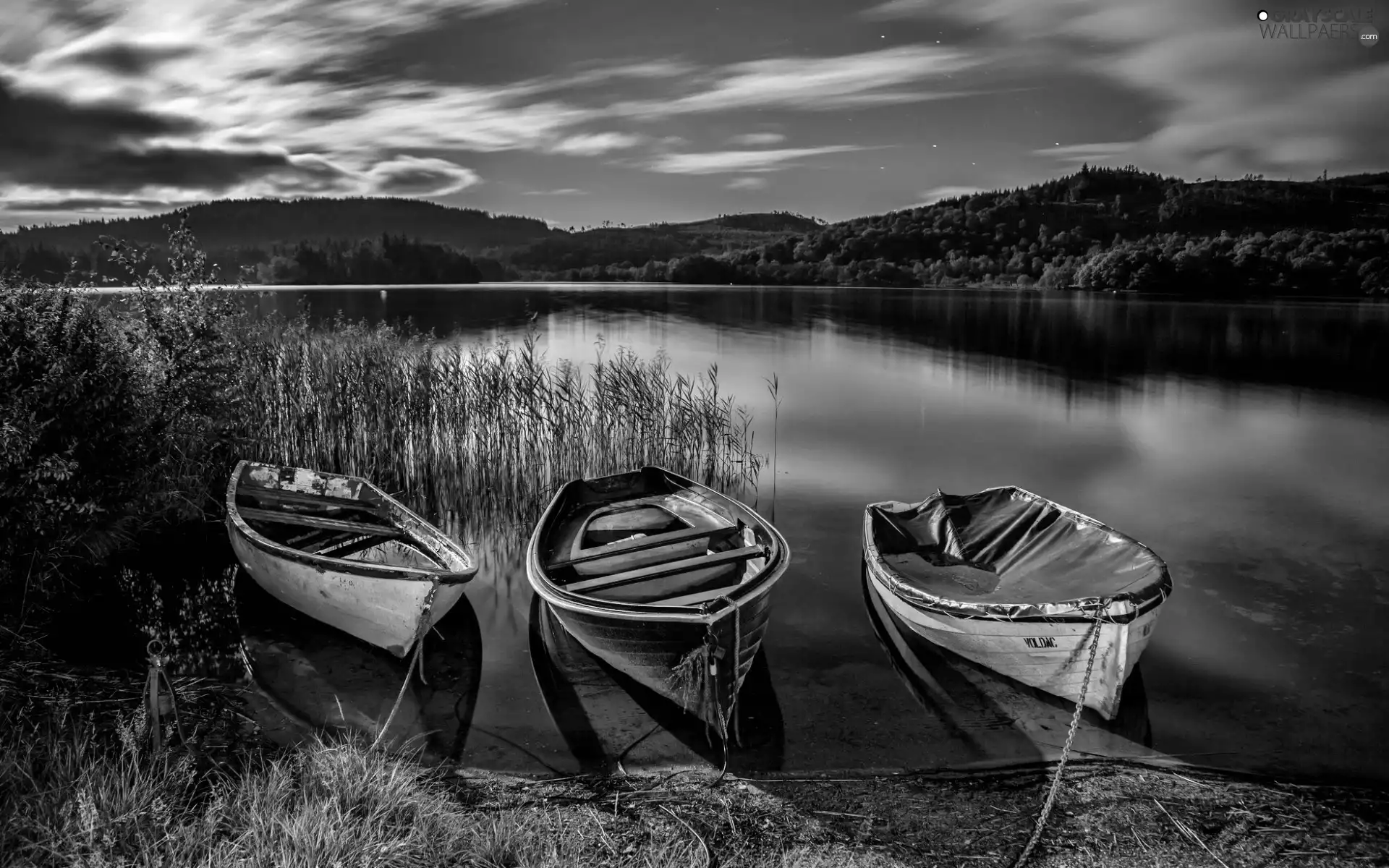 lake, boats, Cane, The Hills