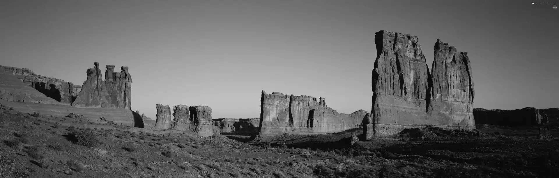 canyon, Sky, rocks
