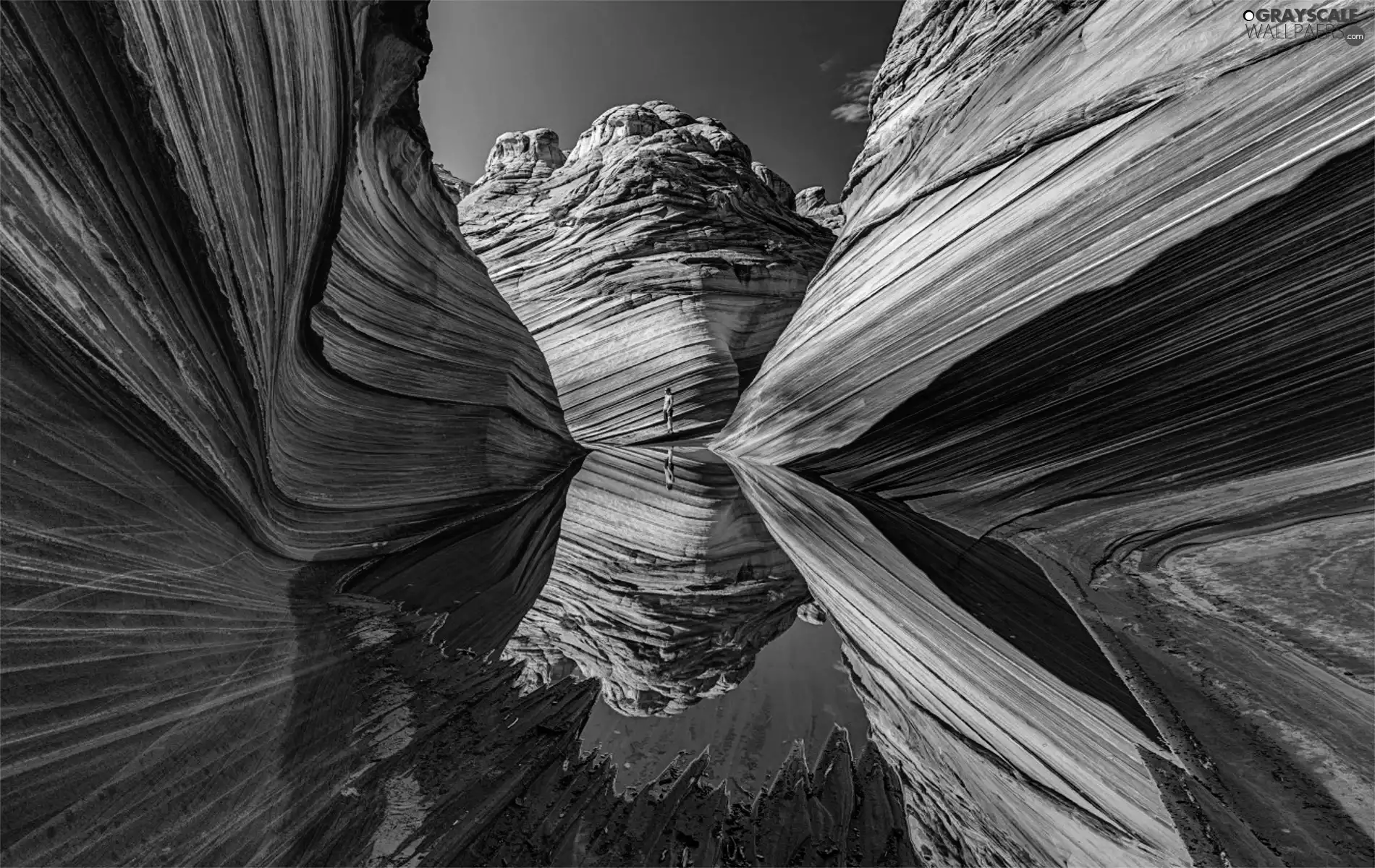 canyon, rocks, water