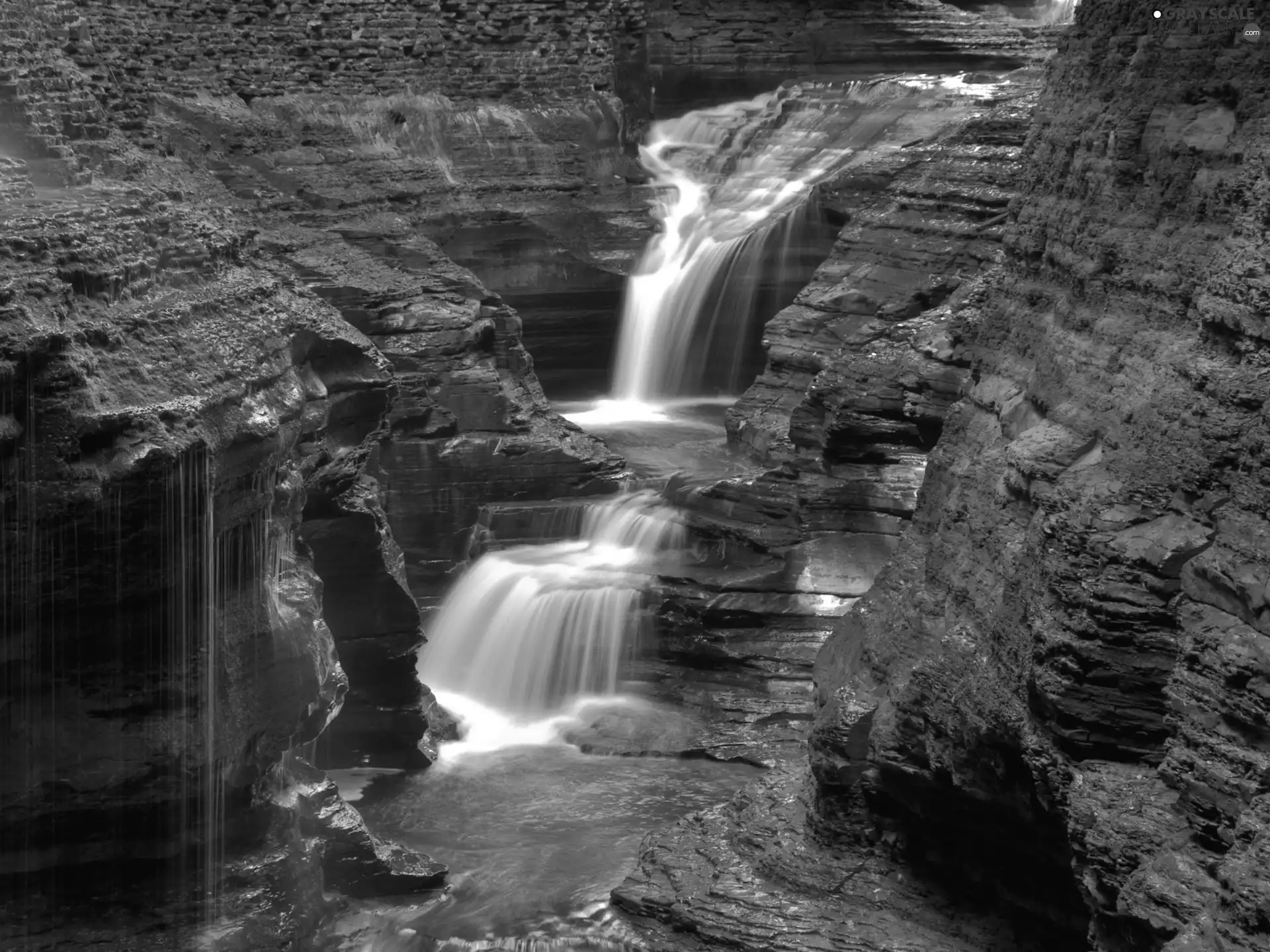waterfall, canyon