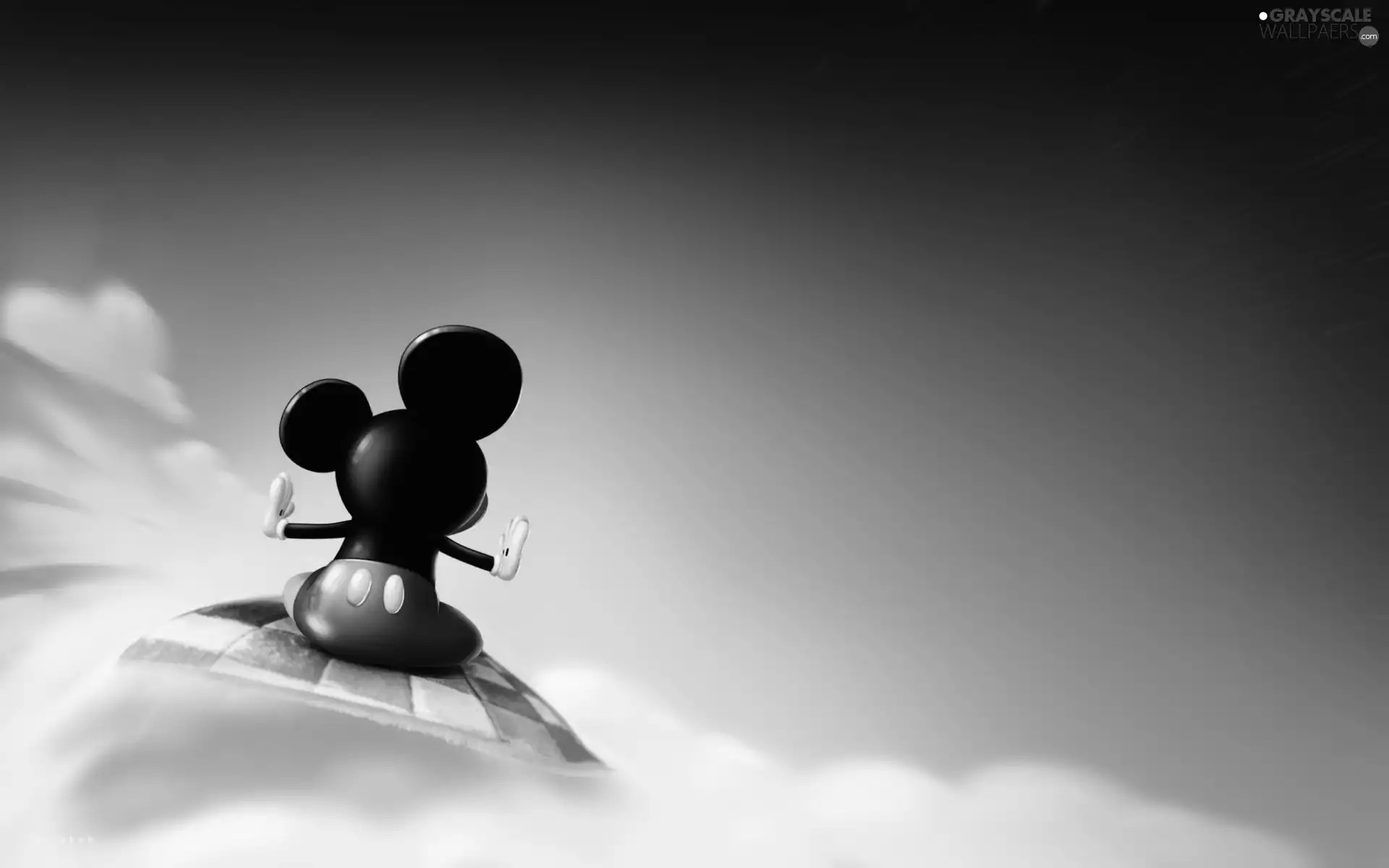 carpet, flying, Sky, clouds, mouse