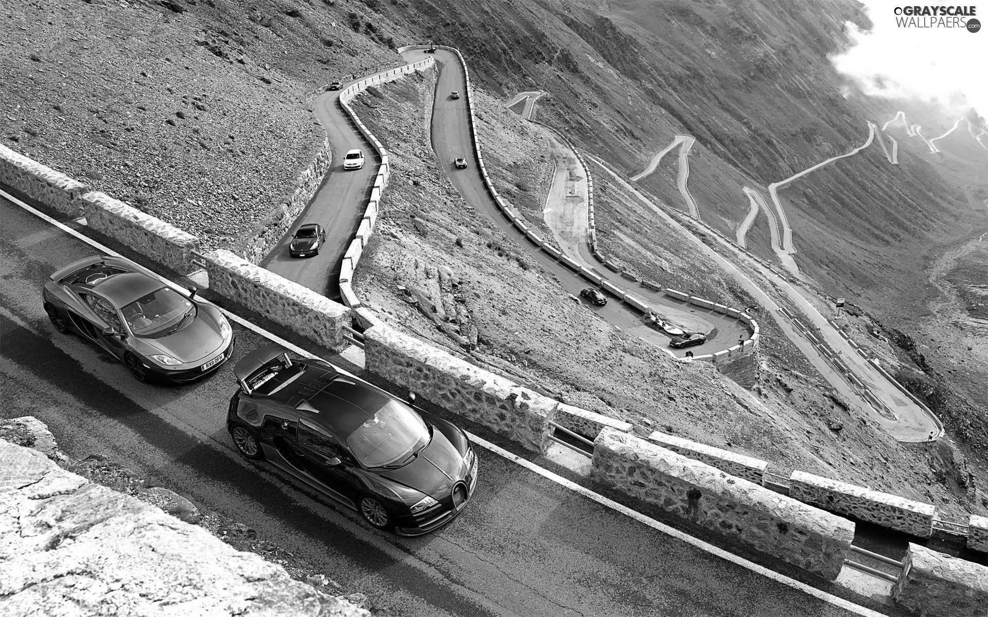 cars, Mountains, streamers