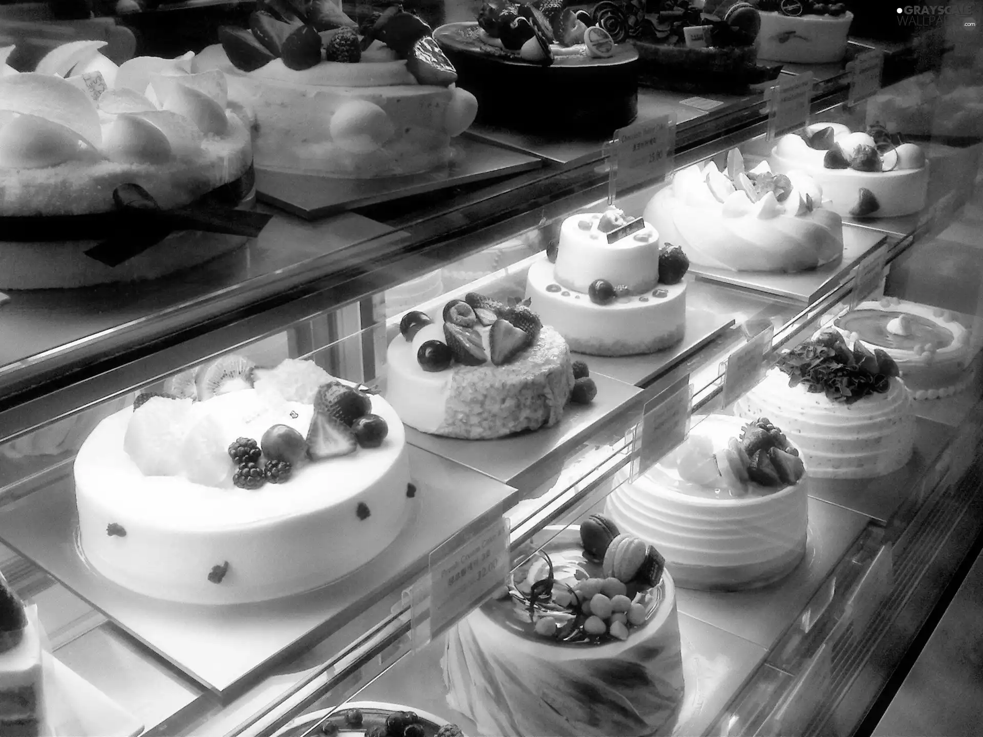 cakes, glass-case