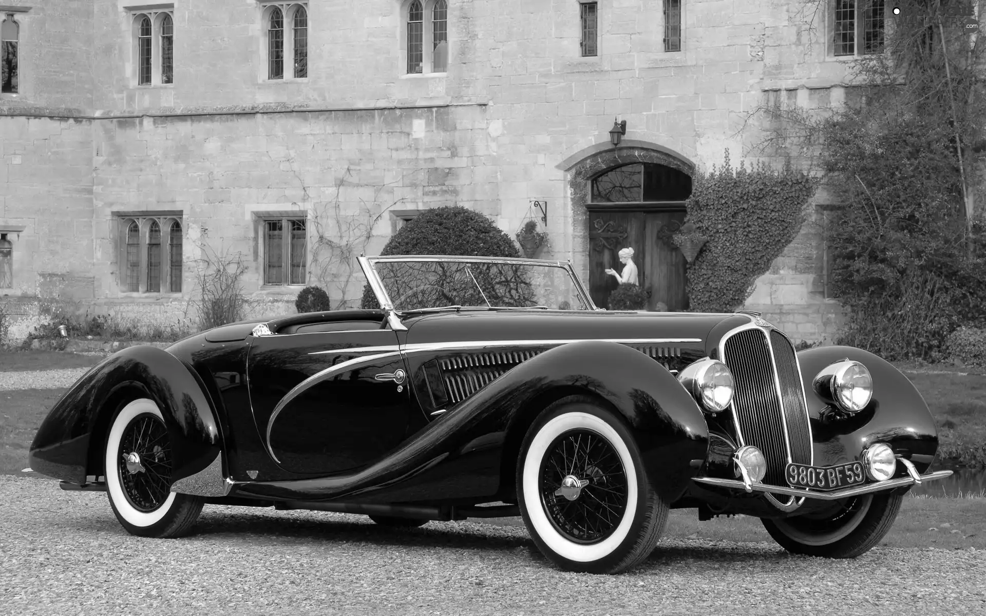 antique, courtyard, castle, Automobile