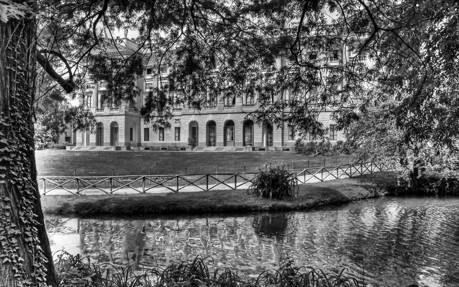 Pond - car, Park, Castle